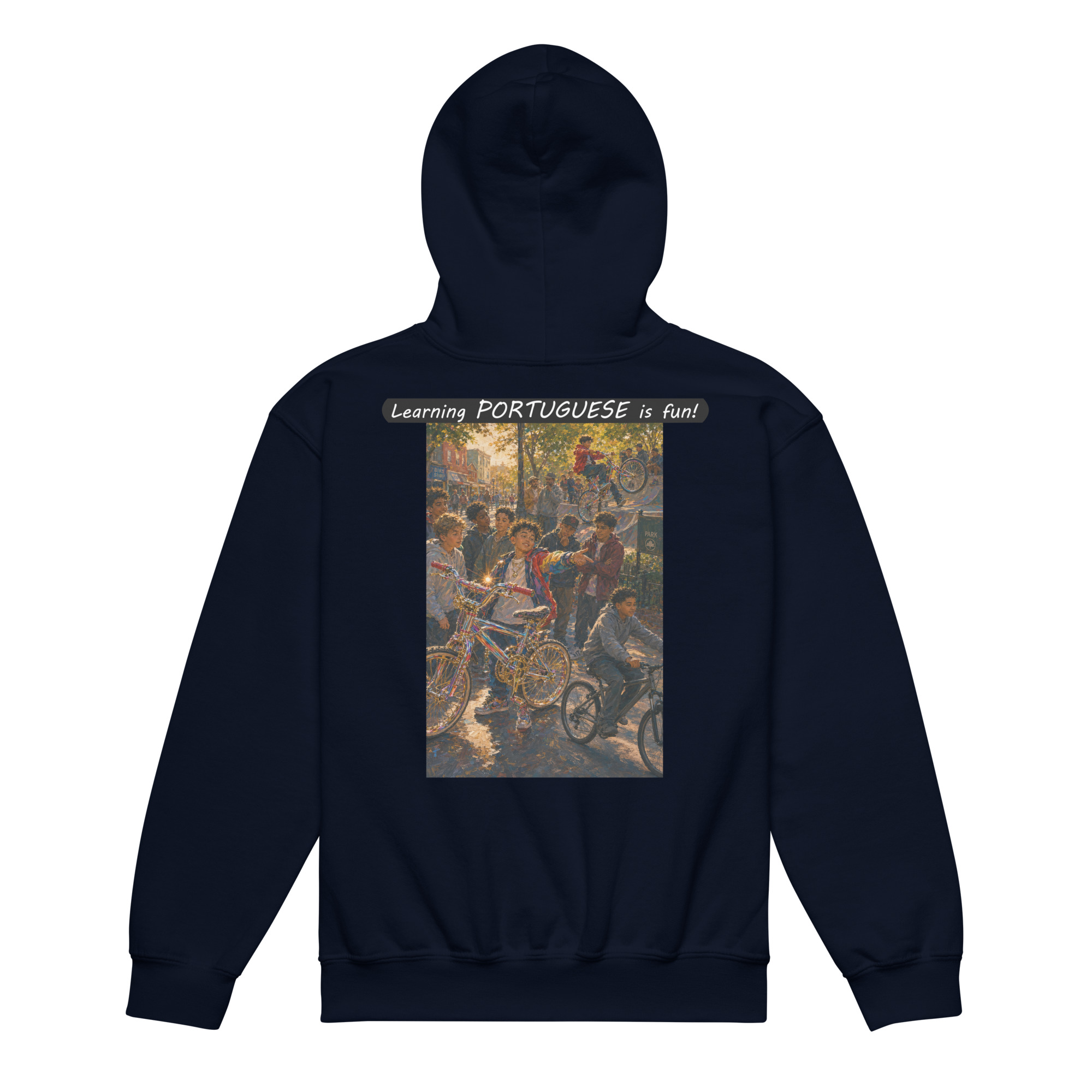 Youth heavy blend hoodie - Learning PORTUGUESE is fun! - The Show Off - Image 10