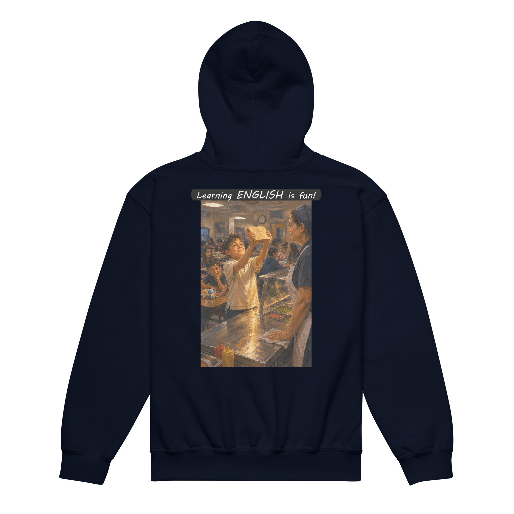 Youth heavy blend hoodie - Learning ENGLISH is fun! - Crusty Roof Tiles - Image 25