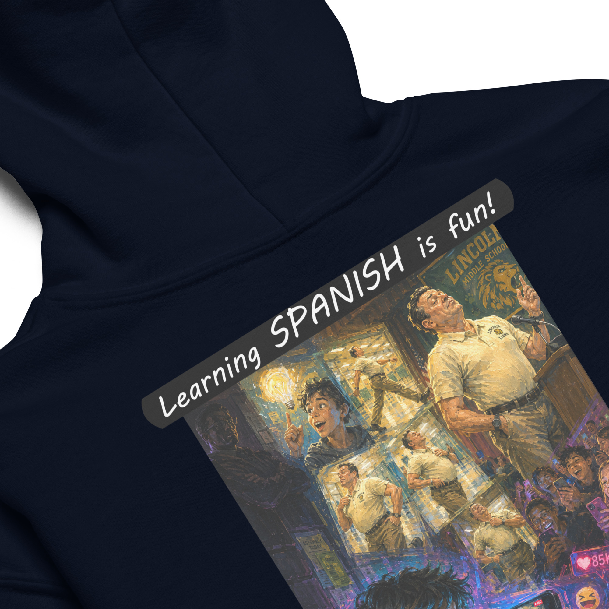Youth Heavy Blend Hoodie - Learning SPANISH is fun! - The Influencer - Image 21