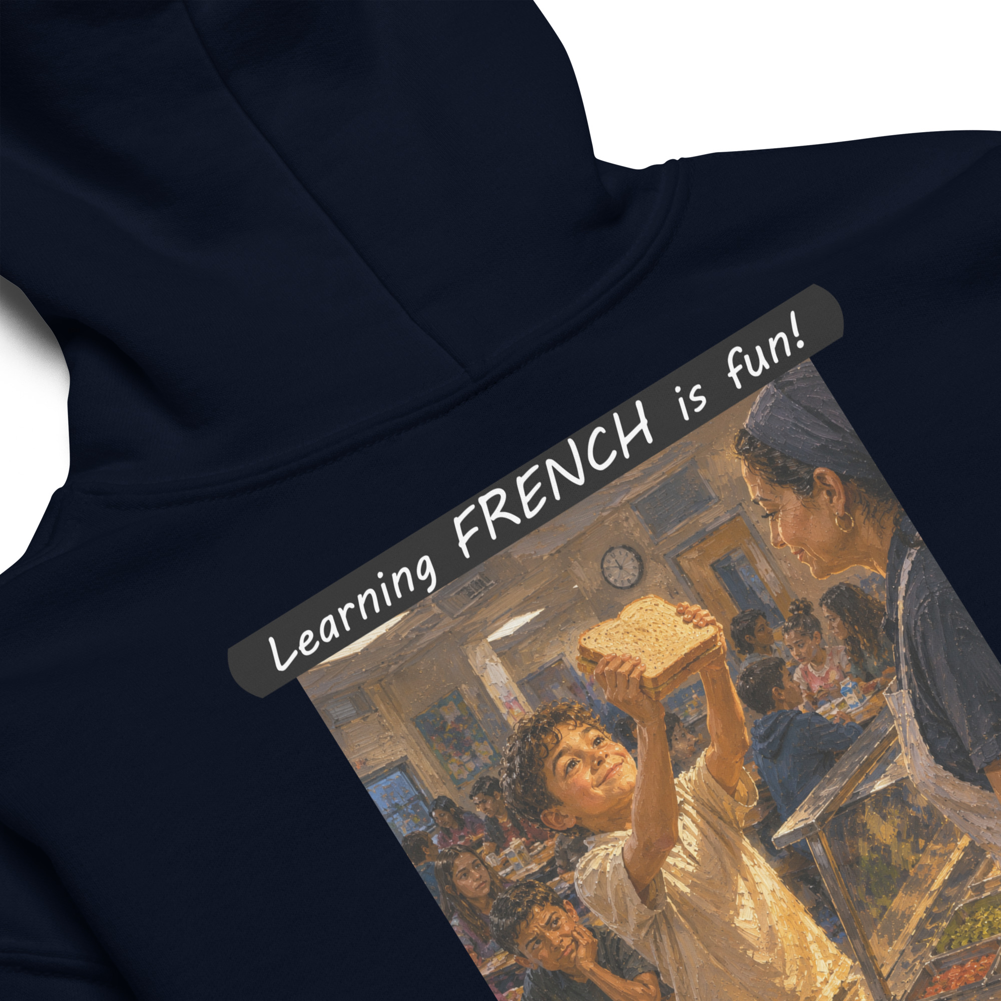 Youth heavy blend hoodie - Learning FRENCH is fun! - Crusty Roof Tiles - Image 8