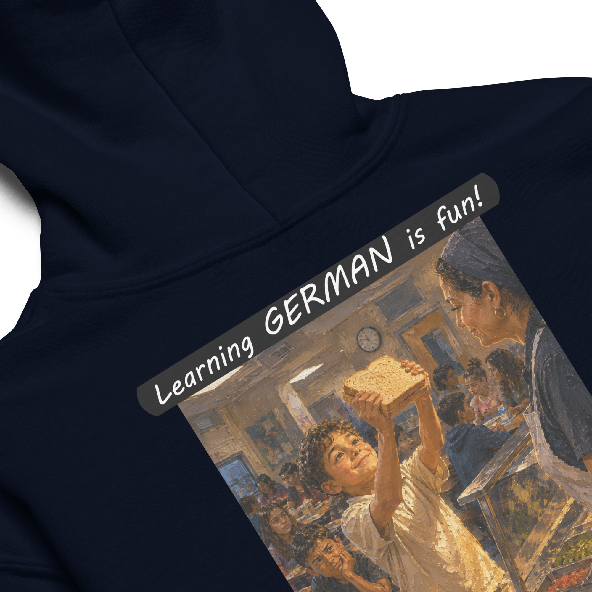Youth heavy blend hoodie - Learning GERMAN is fun! - Fair Trade - Image 7