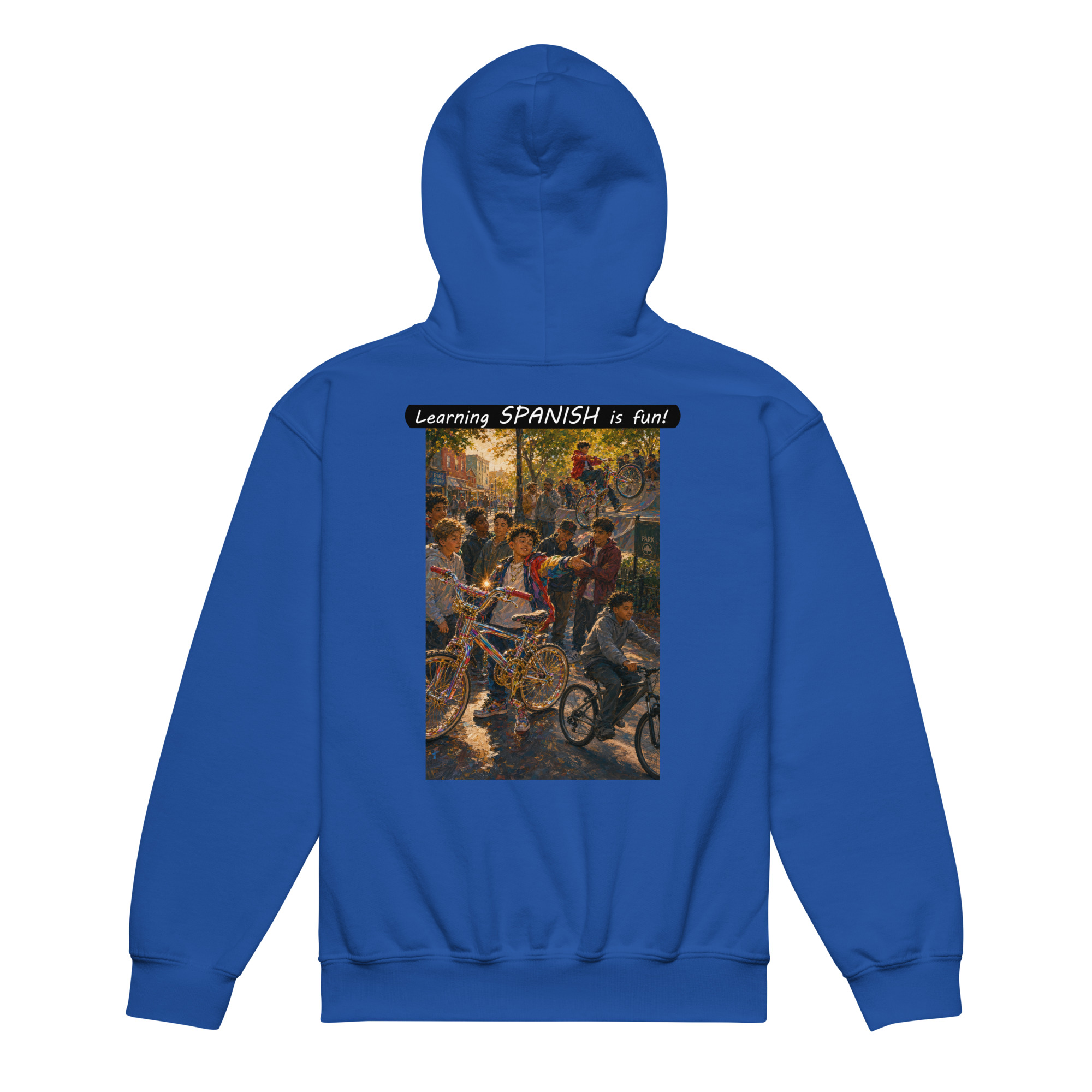 Youth Heavy Blend Hoodie - Learning SPANISH is fun! - The Show Off - Image 11