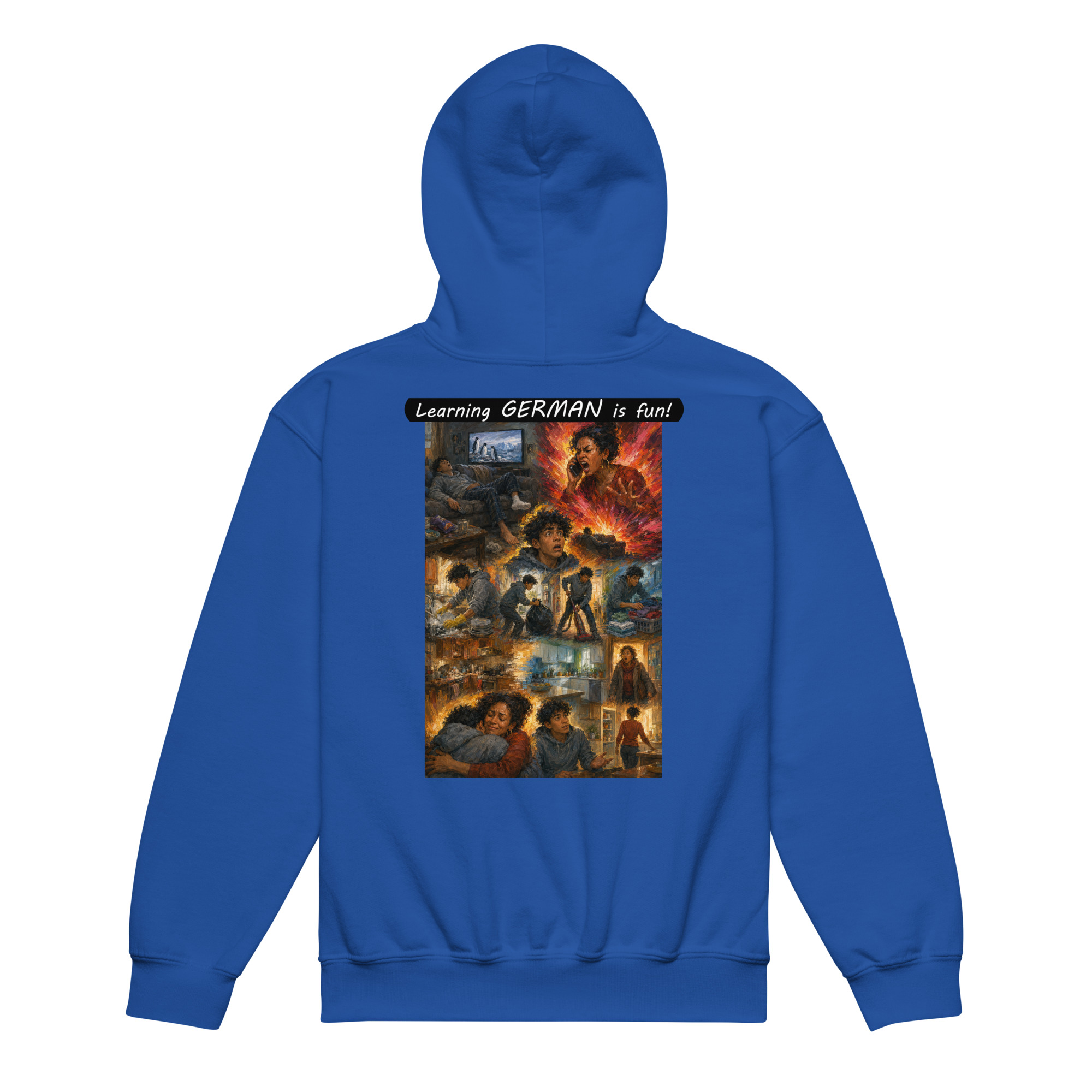 Youth heavy blend hoodie - Learning GERMAN is fun! - Your Mama - Image 16