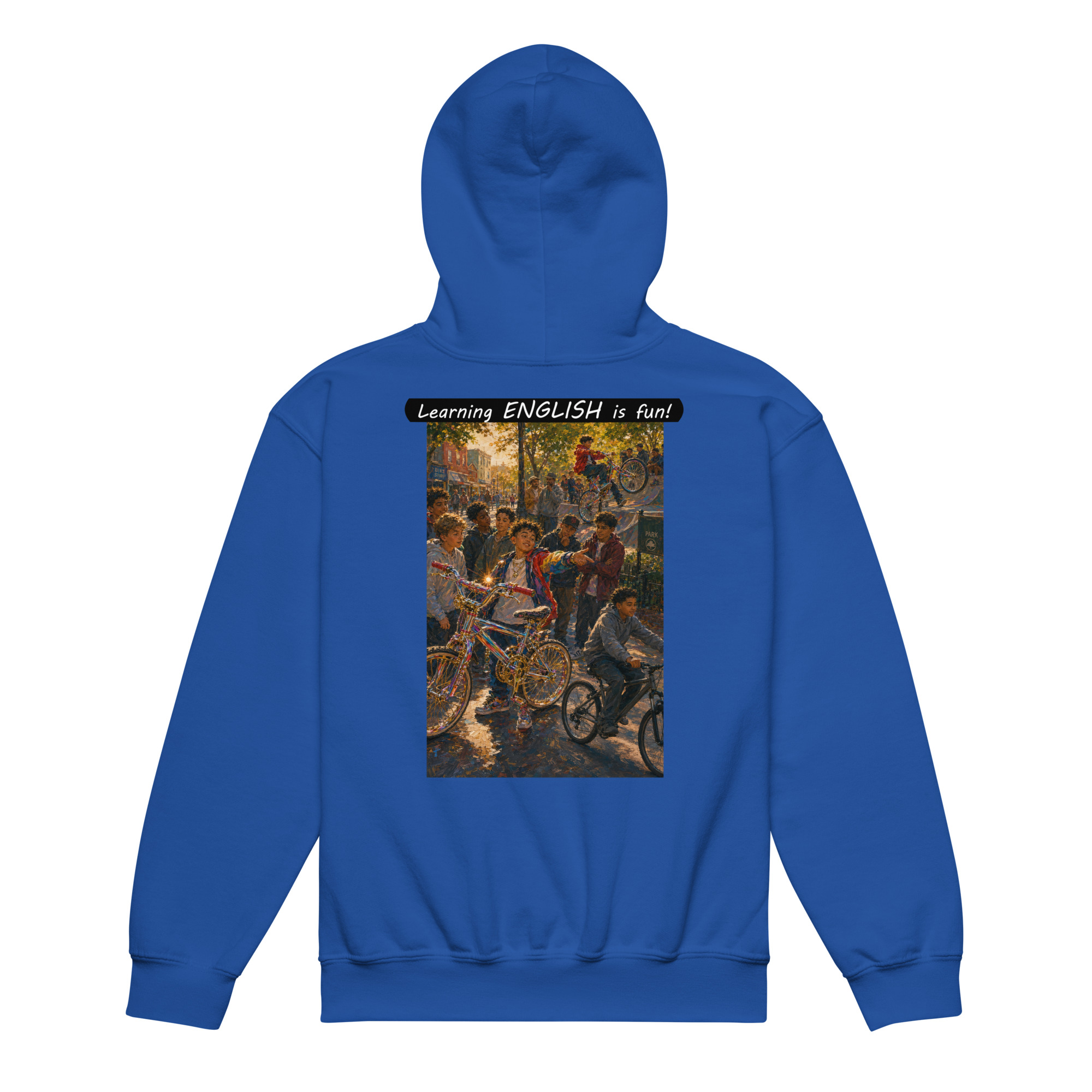 Youth heavy blend hoodie - Learning ENGLISH is fun! - The Show Off - Image 13