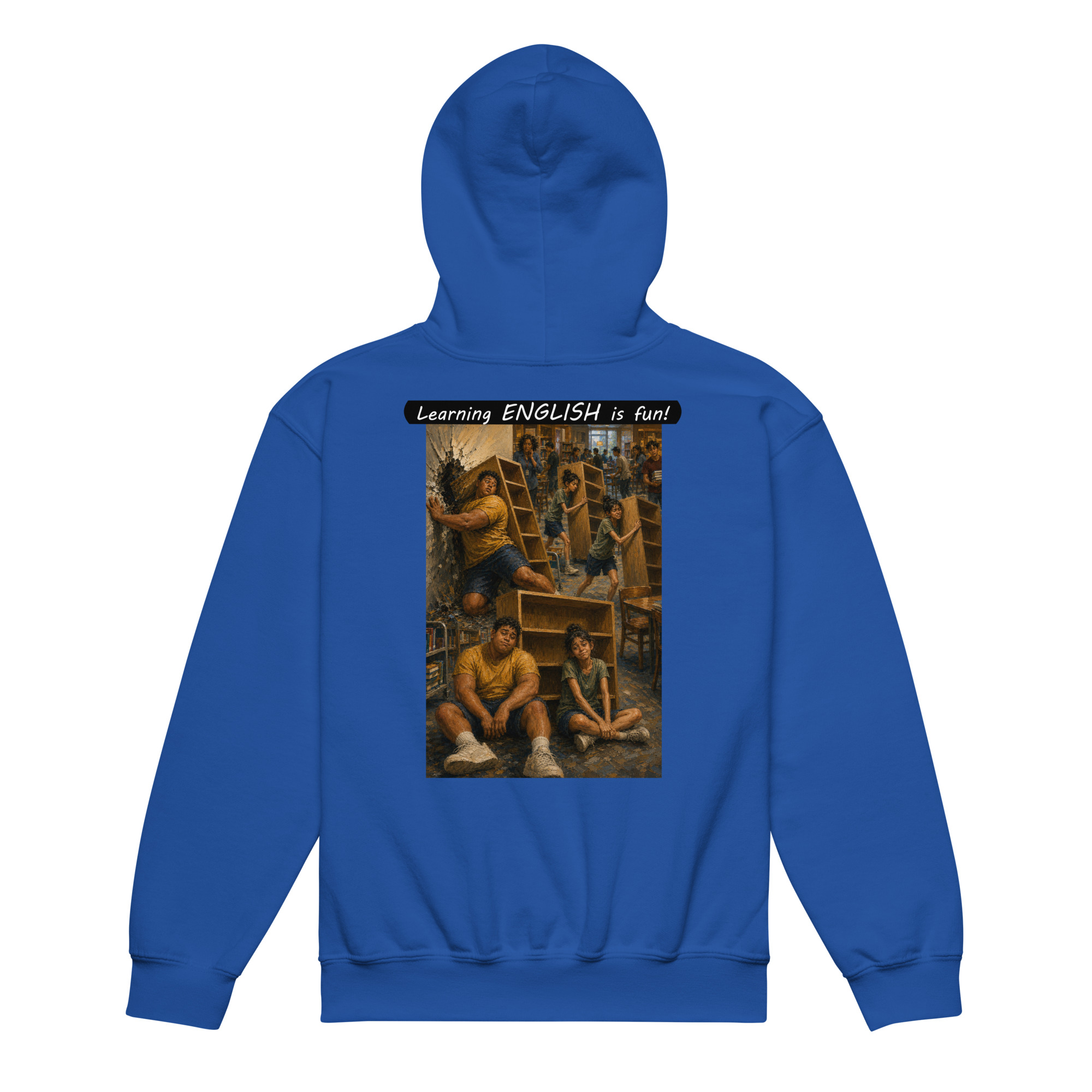 Youth heavy blend hoodie - Learning ENGLISH is fun! - Fair Trade - Image 15