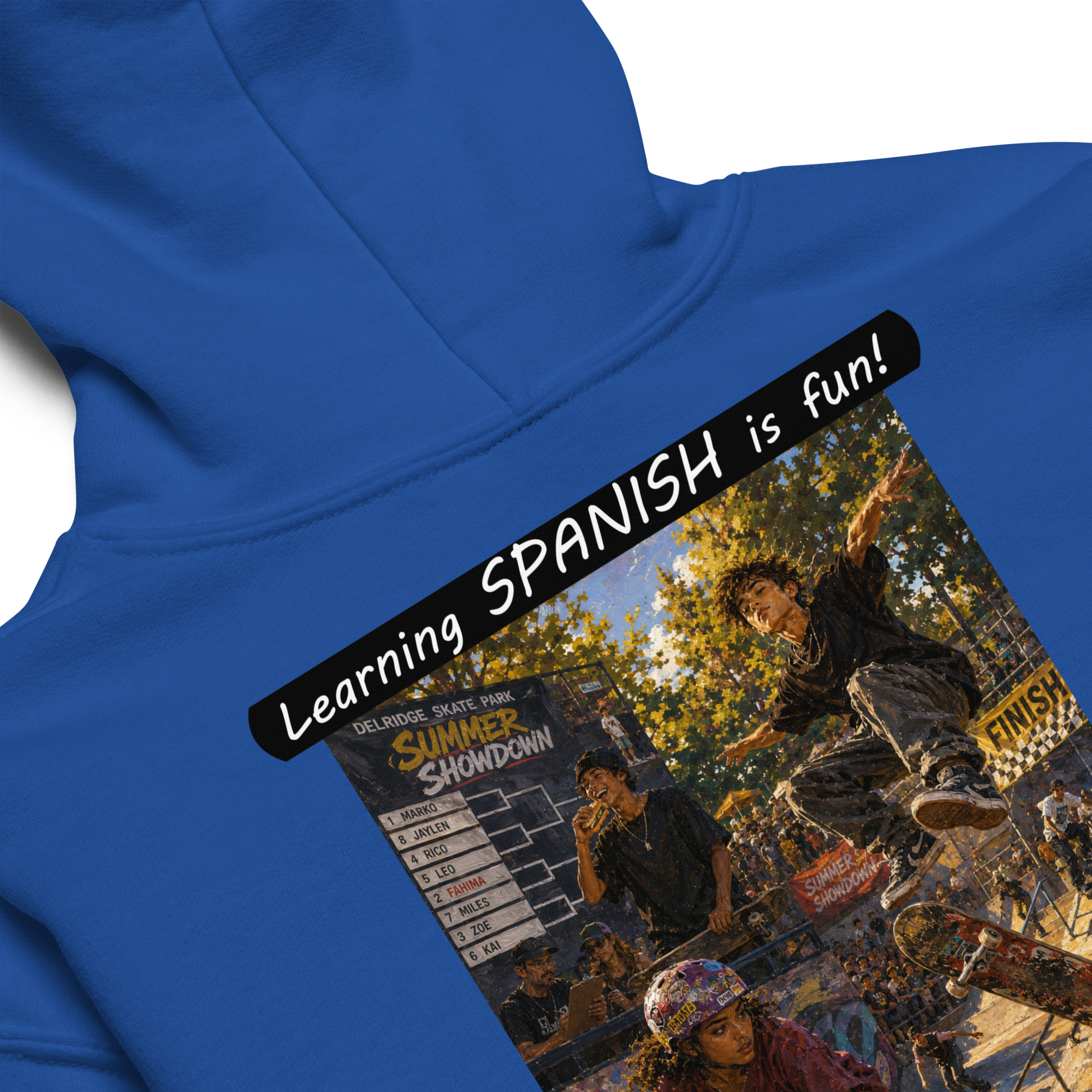 Youth Heavy Blend Hoodie - Learning SPANISH is fun! - The Summer Showdown - Image 13