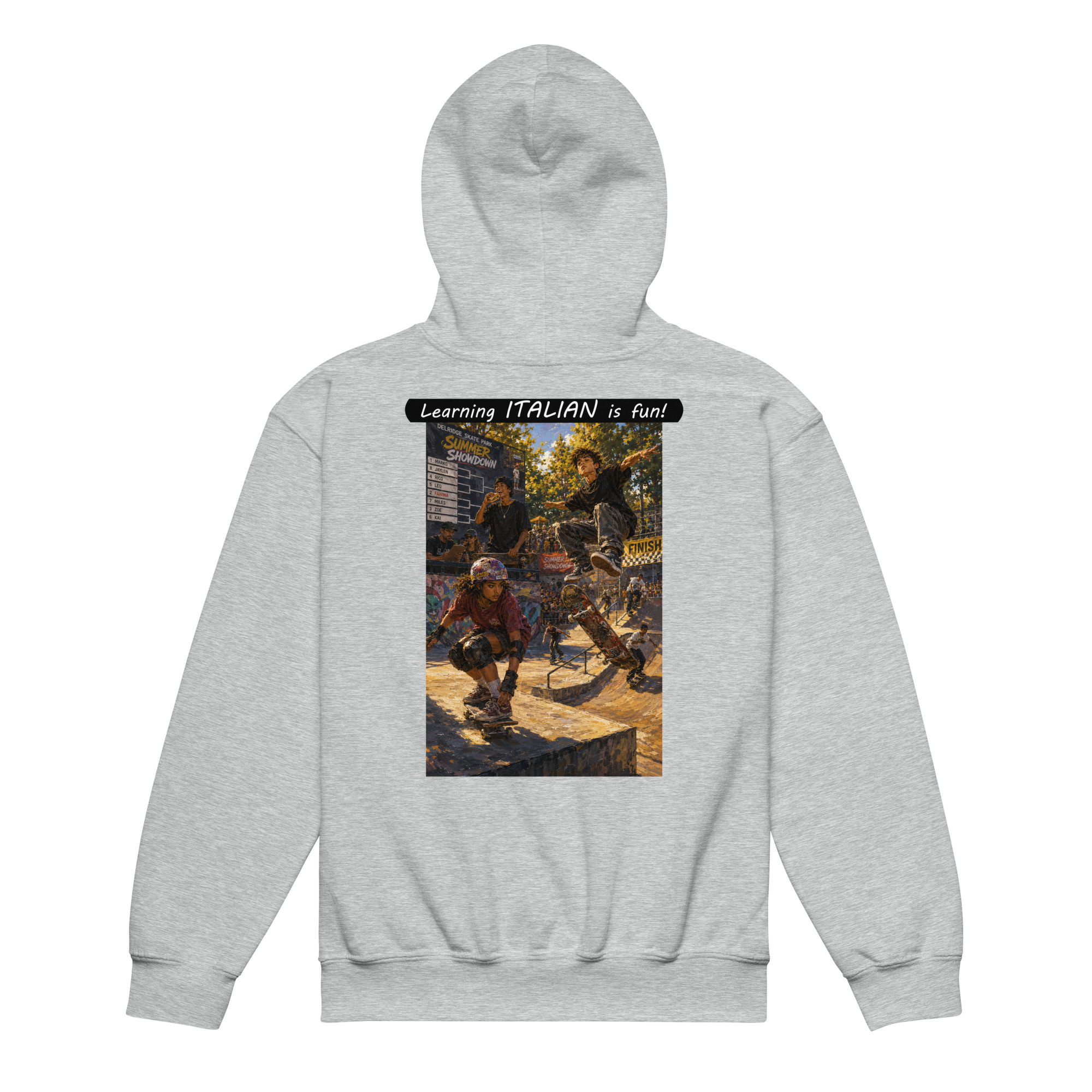 Youth heavy blend hoodie - Learning ITALIAN is fun! - The Summer Showdown - Image 21