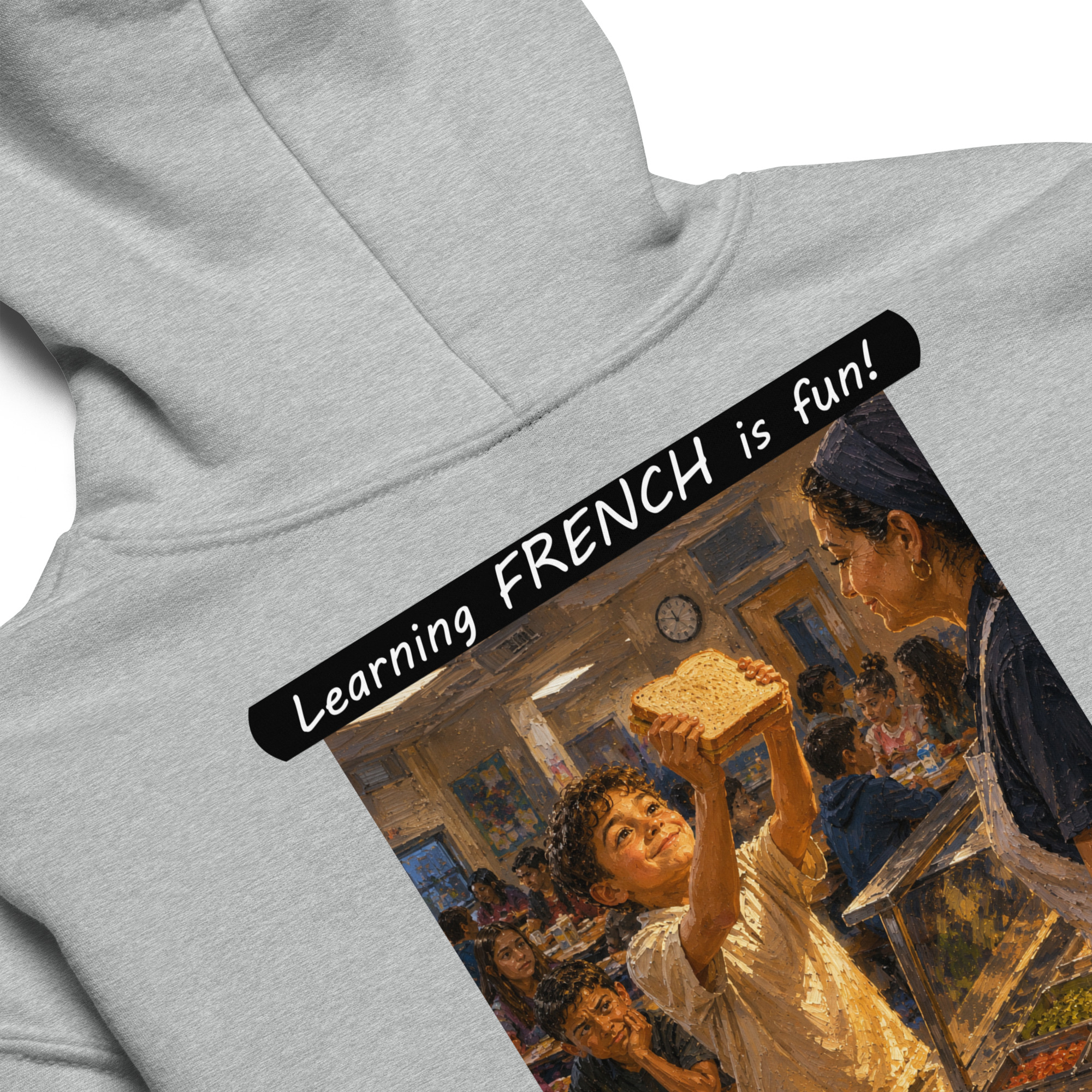 Youth heavy blend hoodie - Learning FRENCH is fun! - Crusty Roof Tiles - Image 1