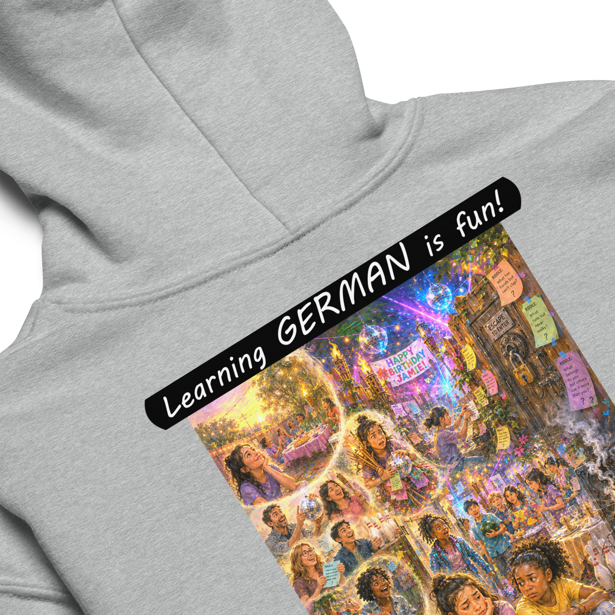 Youth heavy blend hoodie - Learning GERMAN is fun! - The Surprise Party - Image 21