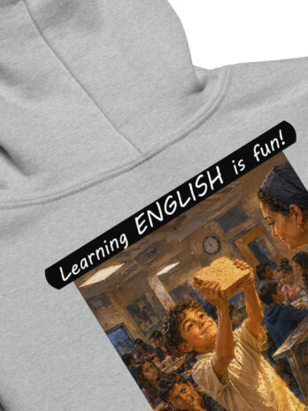 Youth heavy blend hoodie – Learning ENGLISH is fun! – Crusty Roof Tiles