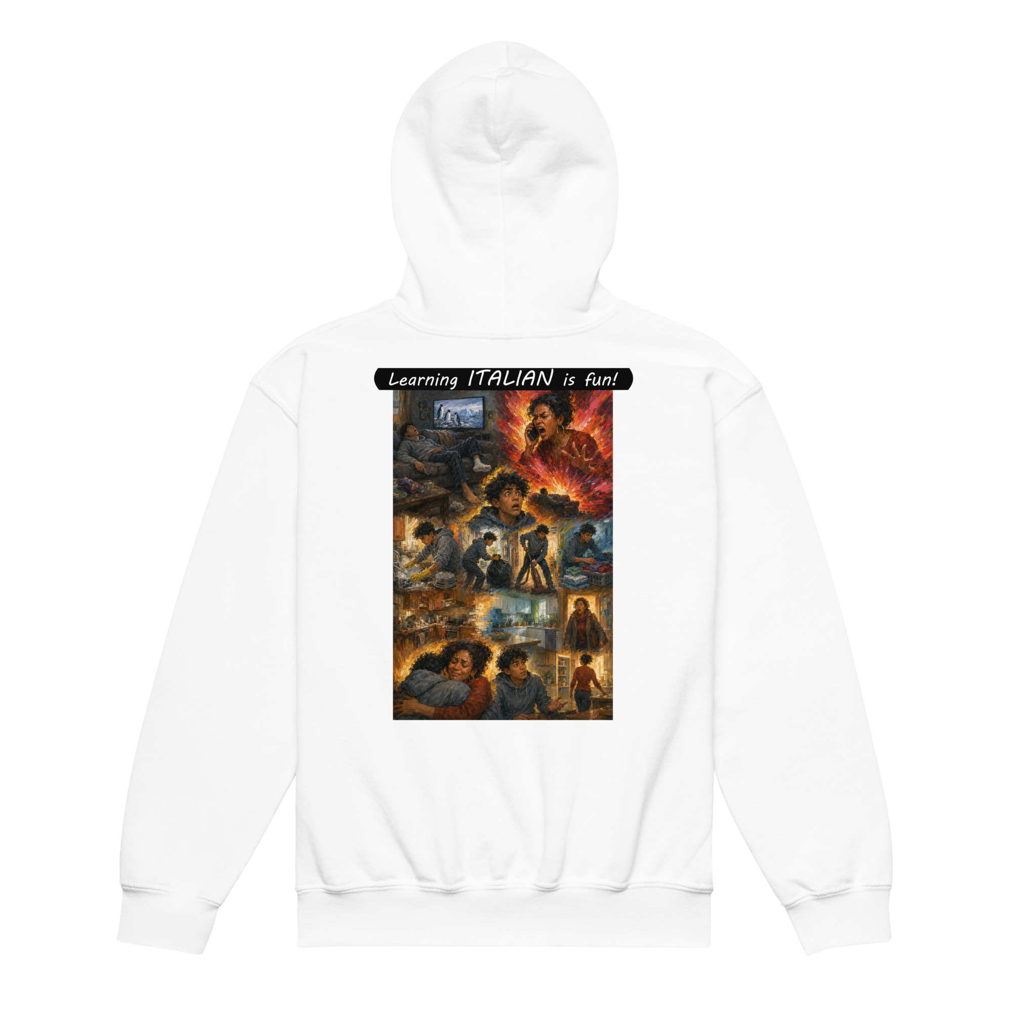 Youth heavy blend hoodie - Learning ITALIAN is fun! - Your Mama - Image 25