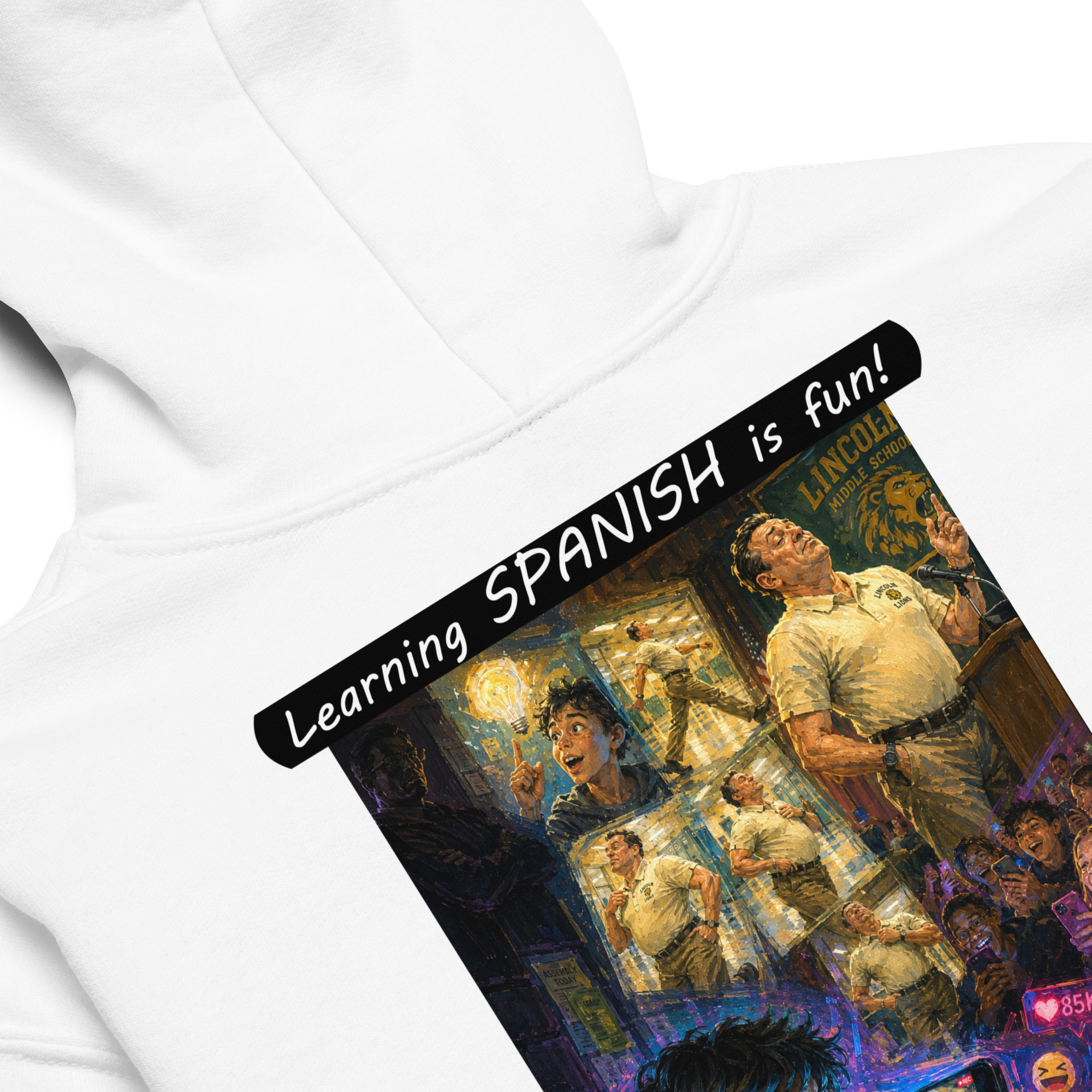 Youth Heavy Blend Hoodie - Learning SPANISH is fun! - The Influencer - Image 24