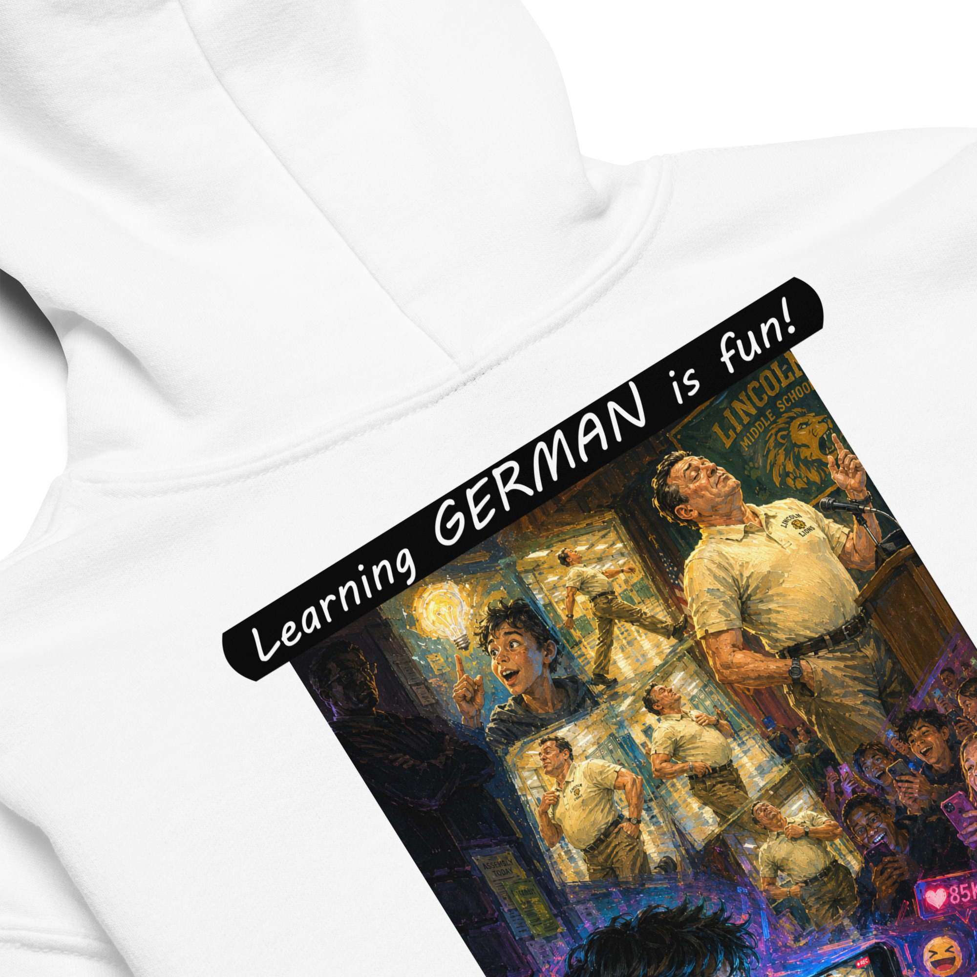 Youth heavy blend hoodie - Learning GERMAN is fun! - The Influencer - Image 22