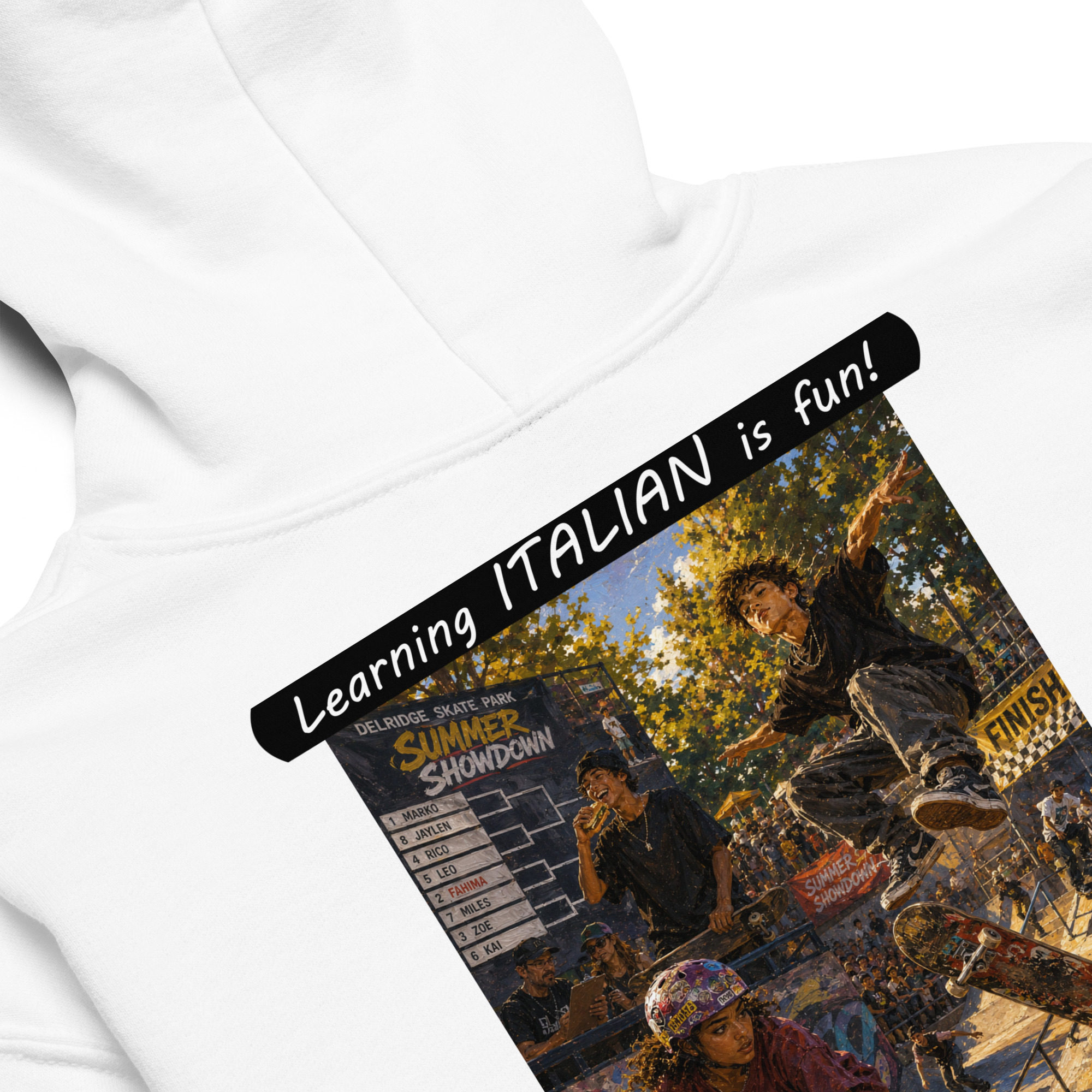 Youth heavy blend hoodie - Learning ITALIAN is fun! - The Summer Showdown - Image 22