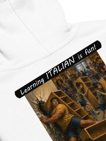 Youth heavy blend hoodie – Learning ITALIAN is fun! – Fair Trade