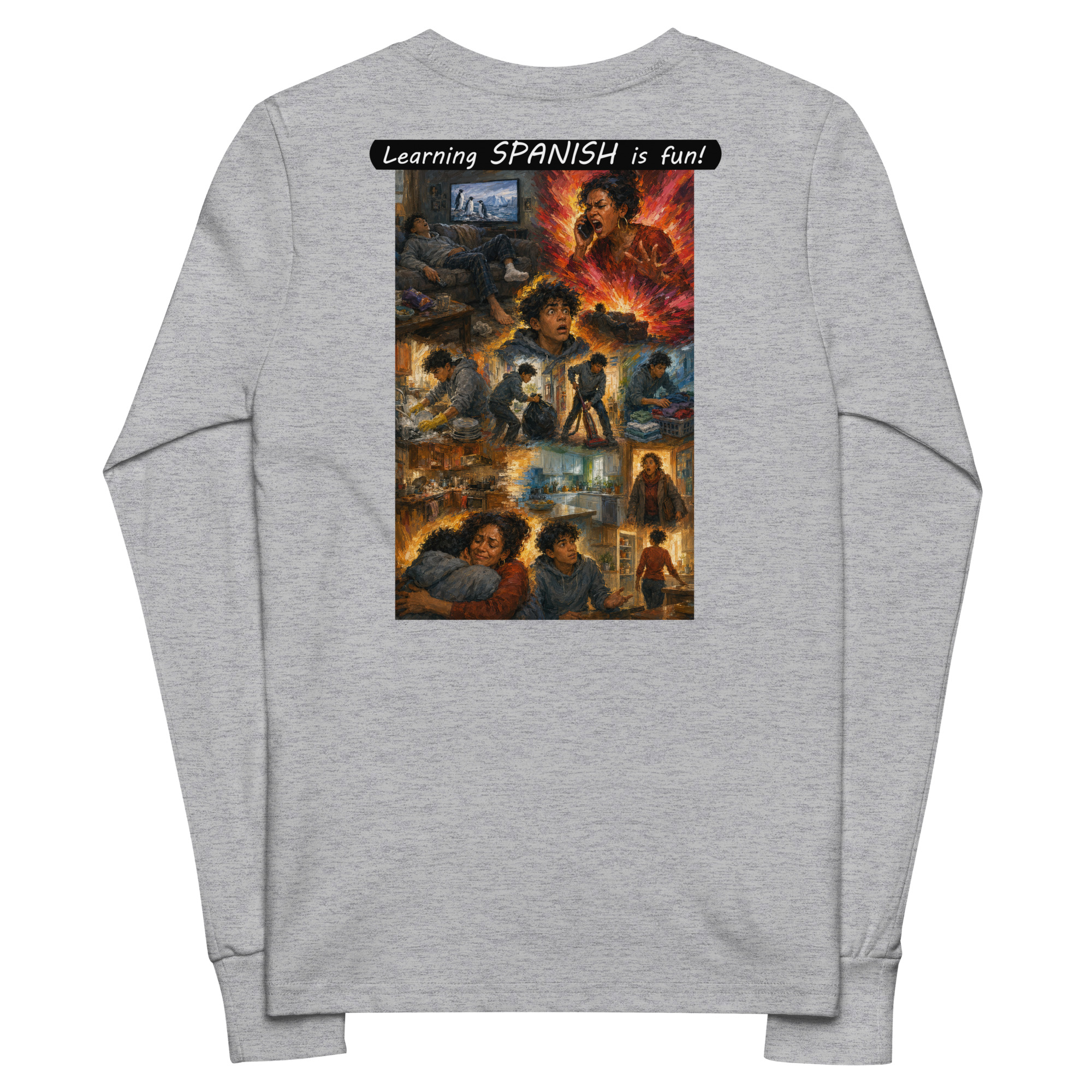 Youth Long Sleeve Tee - Learning SPANISH is fun! - Your Mama - Image 6