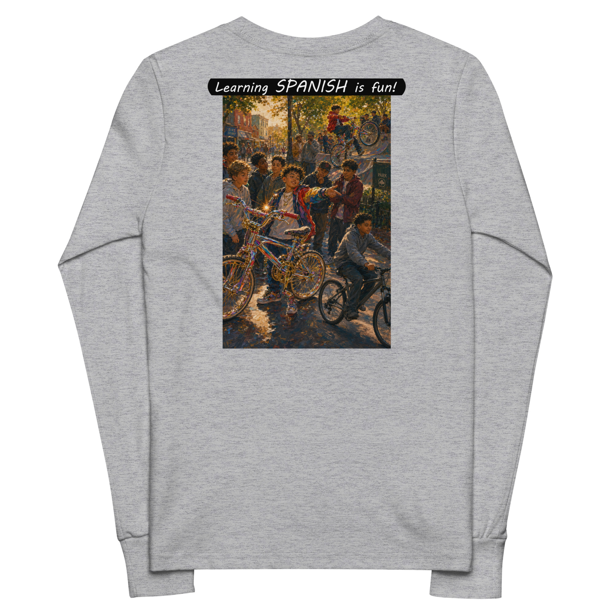 Youth Long Sleeve Tee - Learning SPANISH is fun! - The Show Off - Image 1