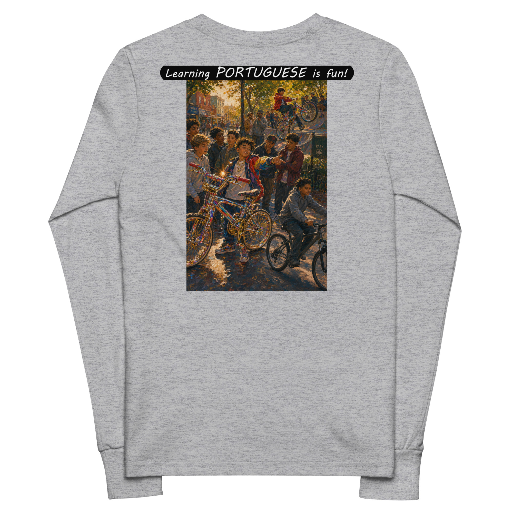 Youth long sleeve tee - Learning PORTUGUESE is fun! - The Show Off - Image 1