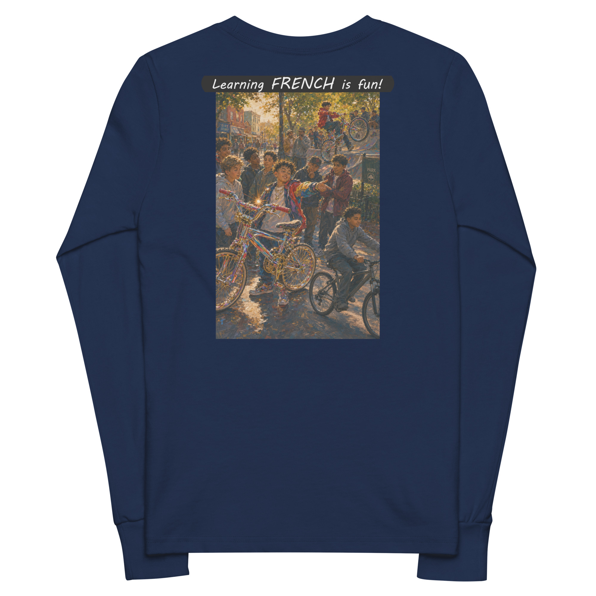 Youth long sleeve tee - Learning FRENCH is fun! - The Show Off - Image 9