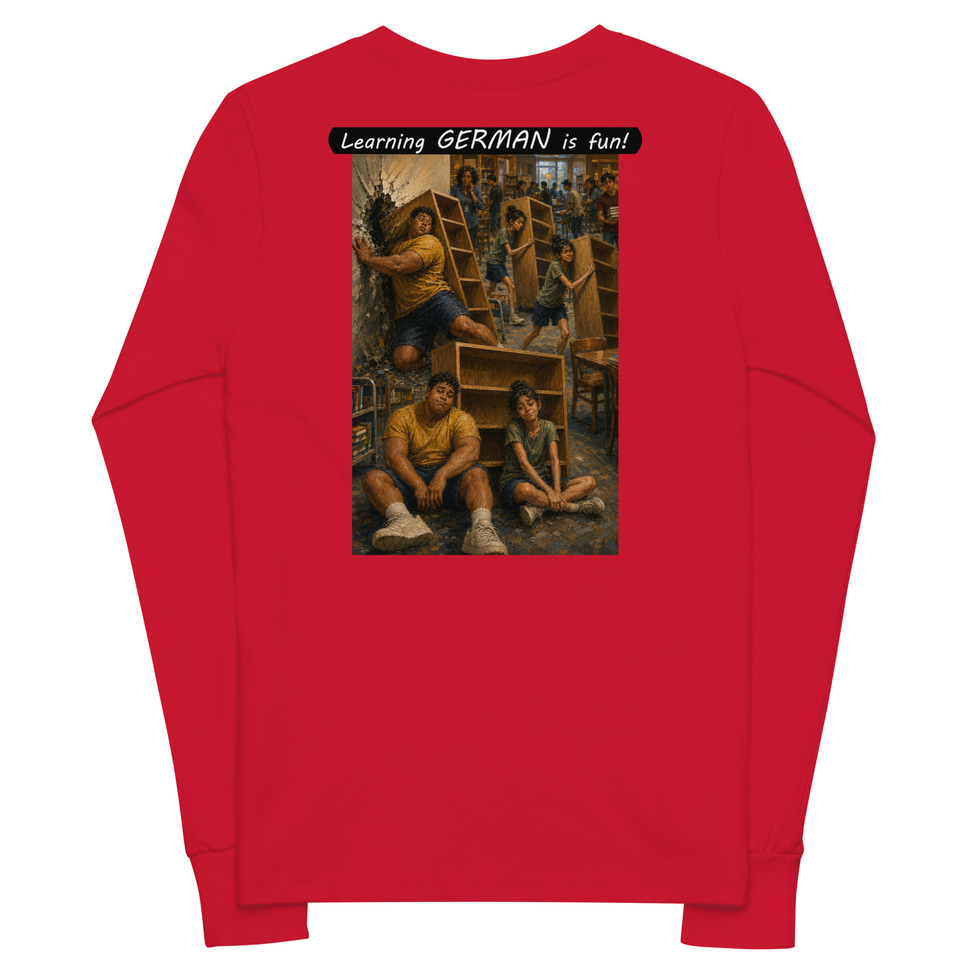 Youth long sleeve tee - Learning GERMAN is fun! - Fair Trade - Image 13