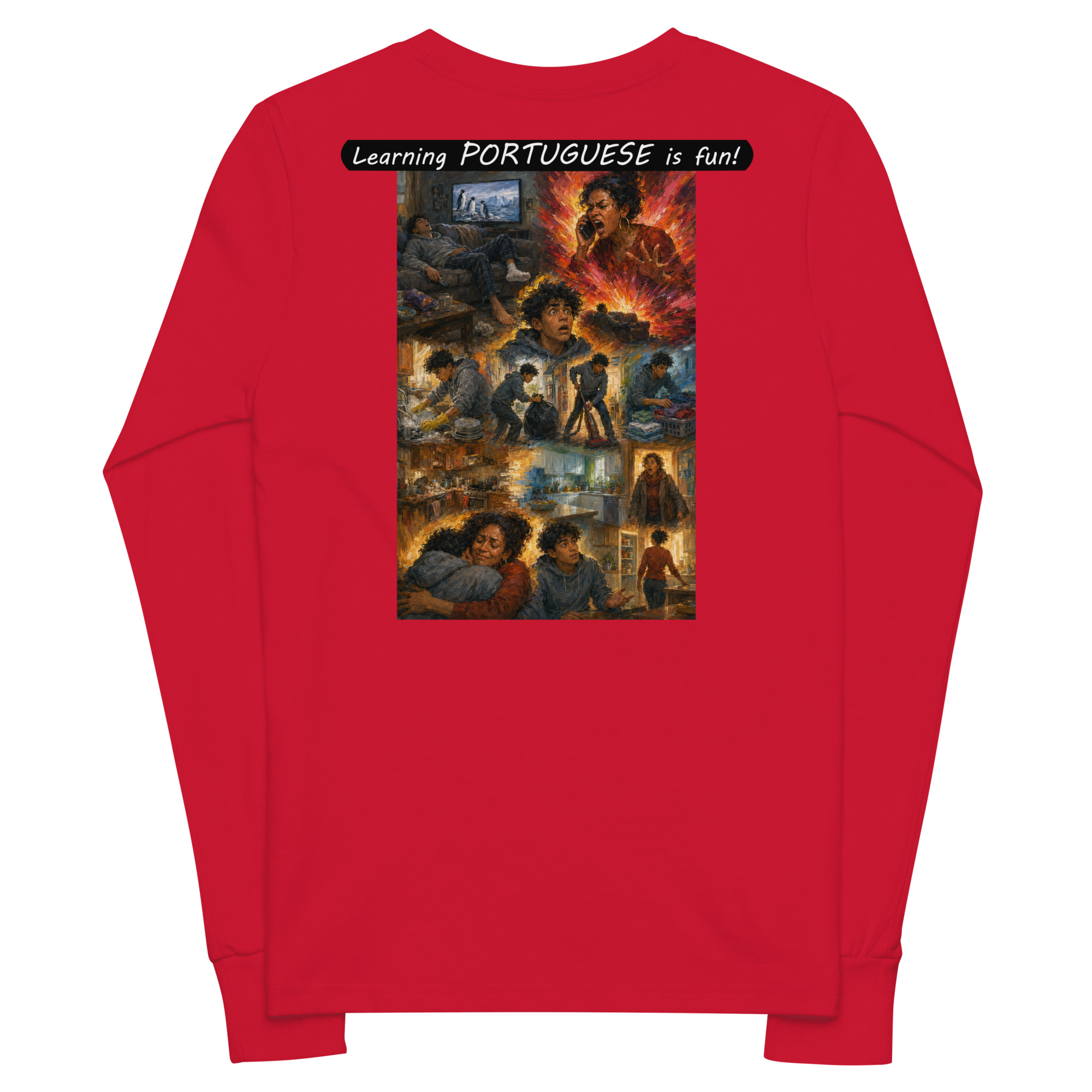 Youth long sleeve tee - Learning PORTUGUESE is fun! - Your Mama - Image 8