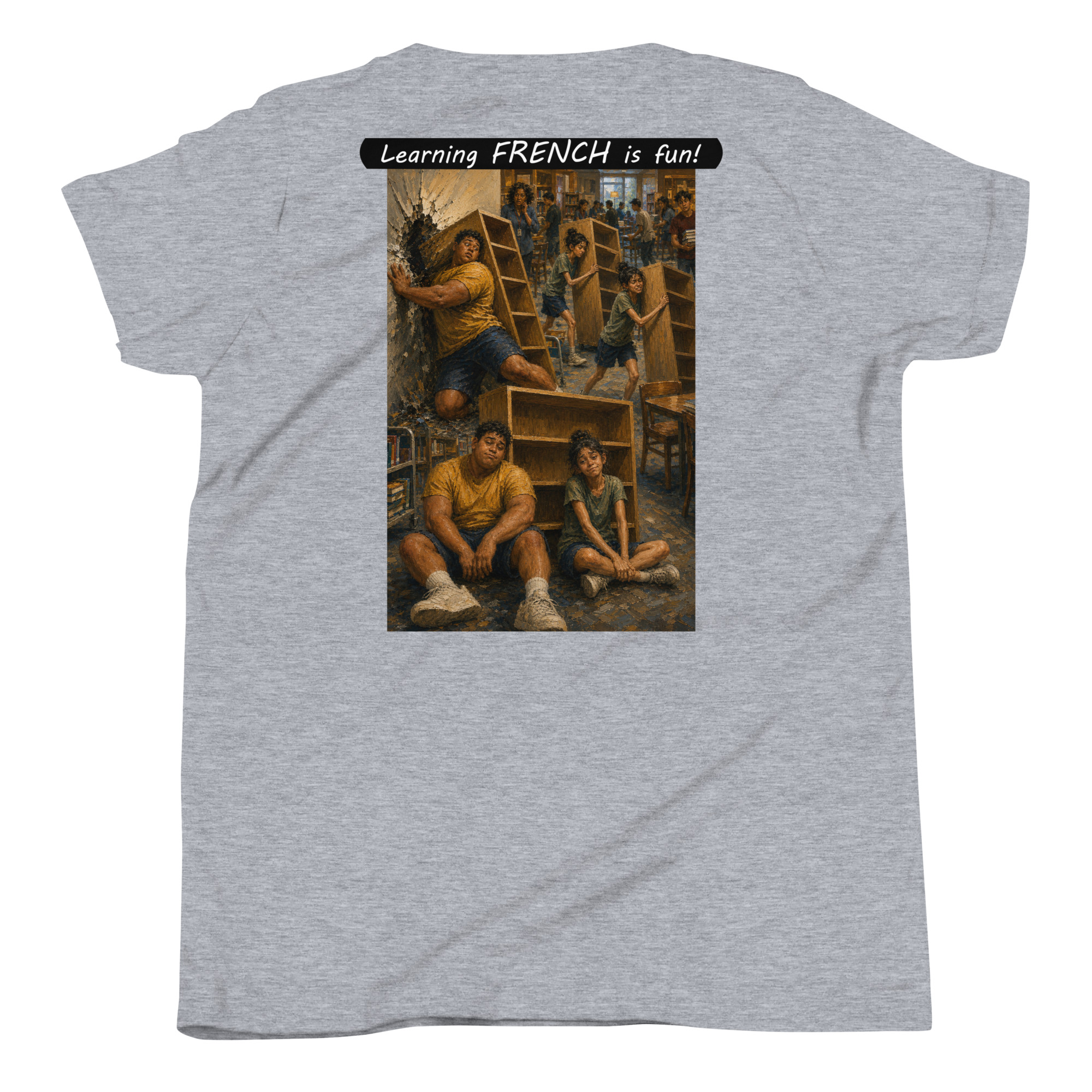 Youth Short Sleeve T-Shirt - Learning FRENCH is fun! - Fair Trade - Image 17