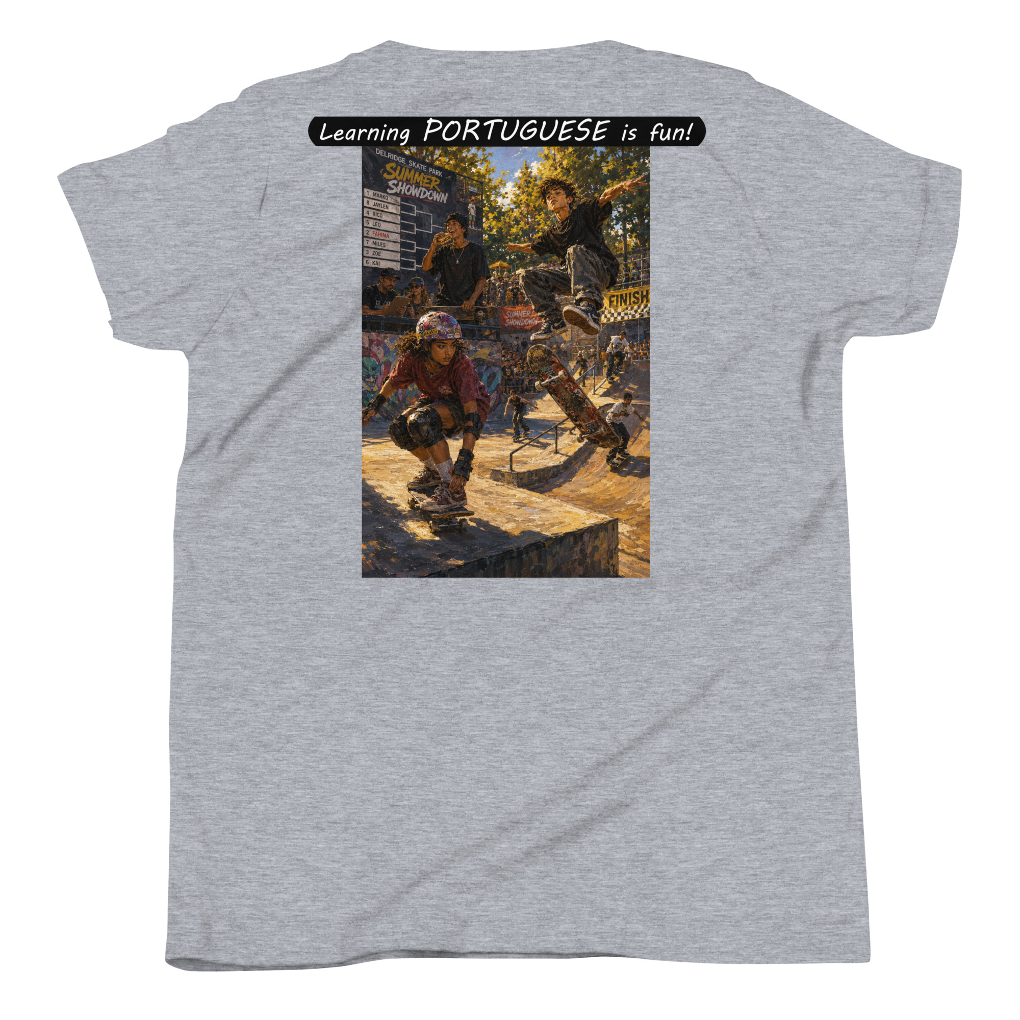 Youth Short Sleeve T-Shirt - Learning PORTUGUESE is fun! - The Summer Showdown - Image 7