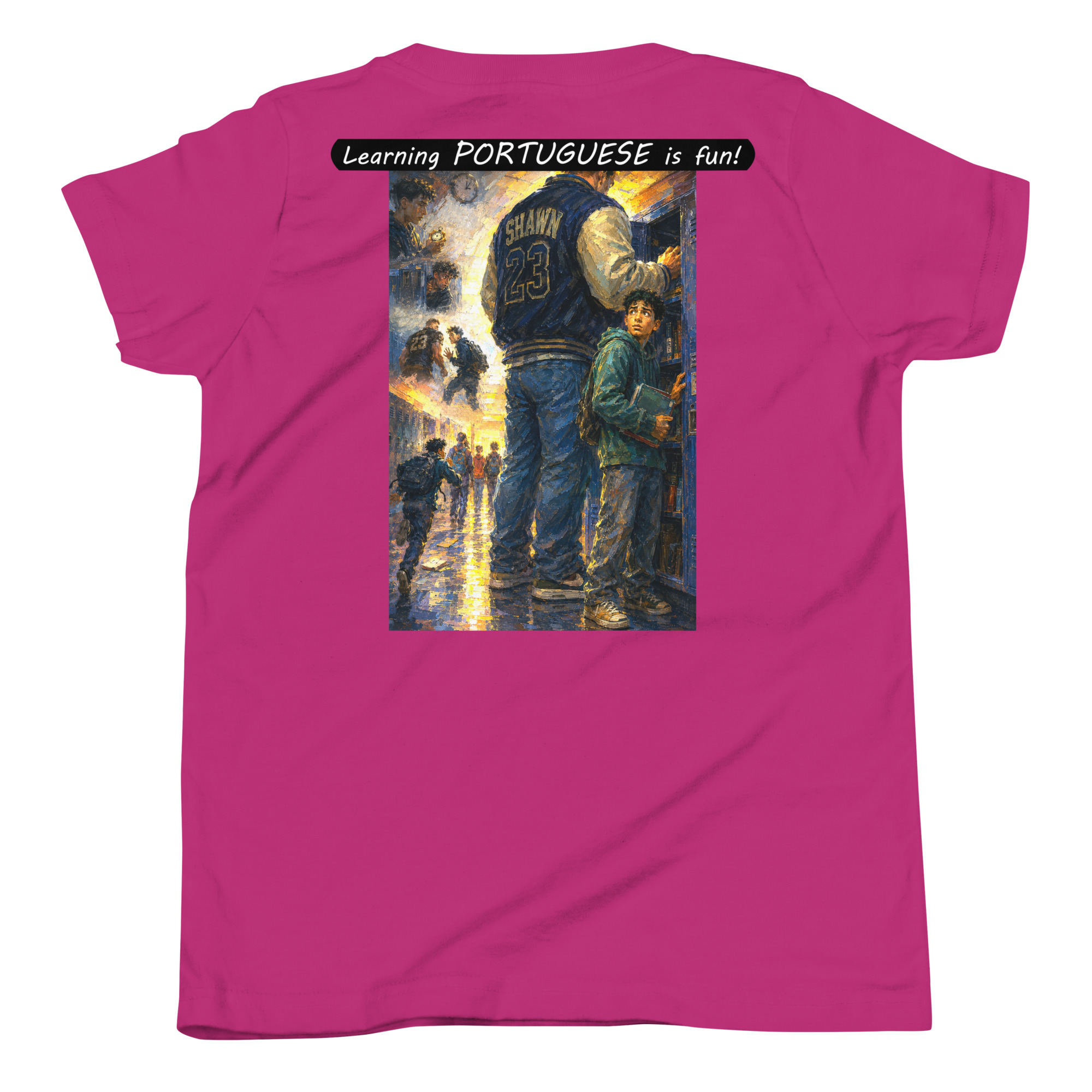 Youth Short Sleeve T-Shirt - Learning PORTUGUESE is fun! - The School Locker - Image 5