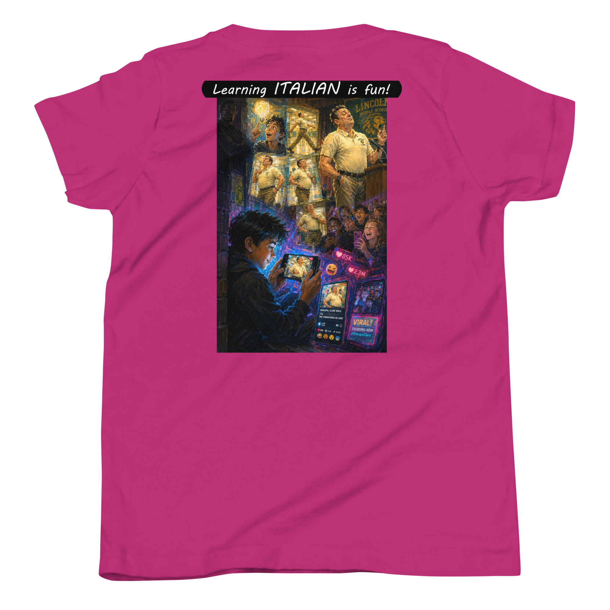 Youth Short Sleeve T-Shirt - Learning ITALIAN is fun! - The Influencer - Image 6