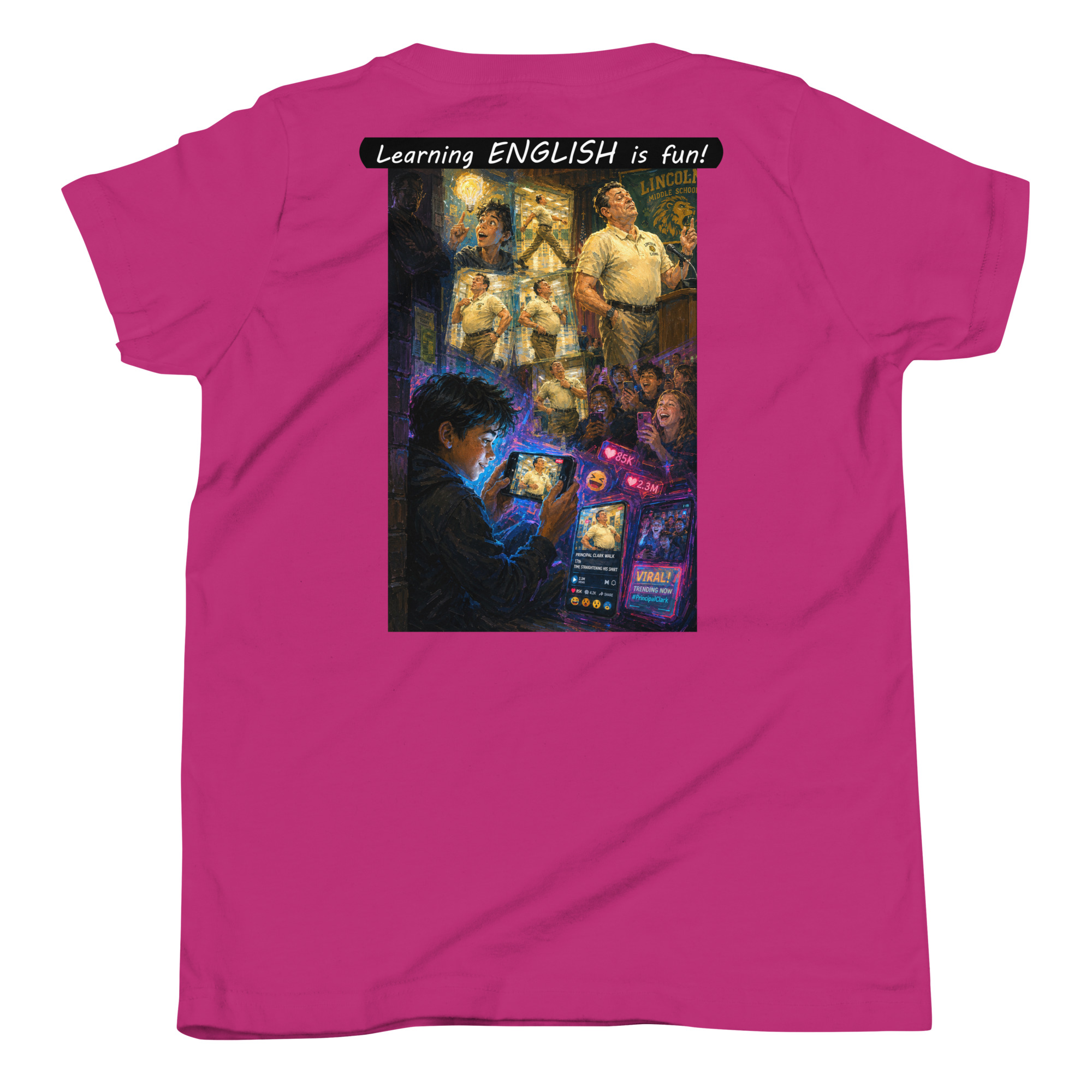 Youth Short Sleeve T-Shirt - Learning ENGLISH is fun! - The Influencer - Image 6