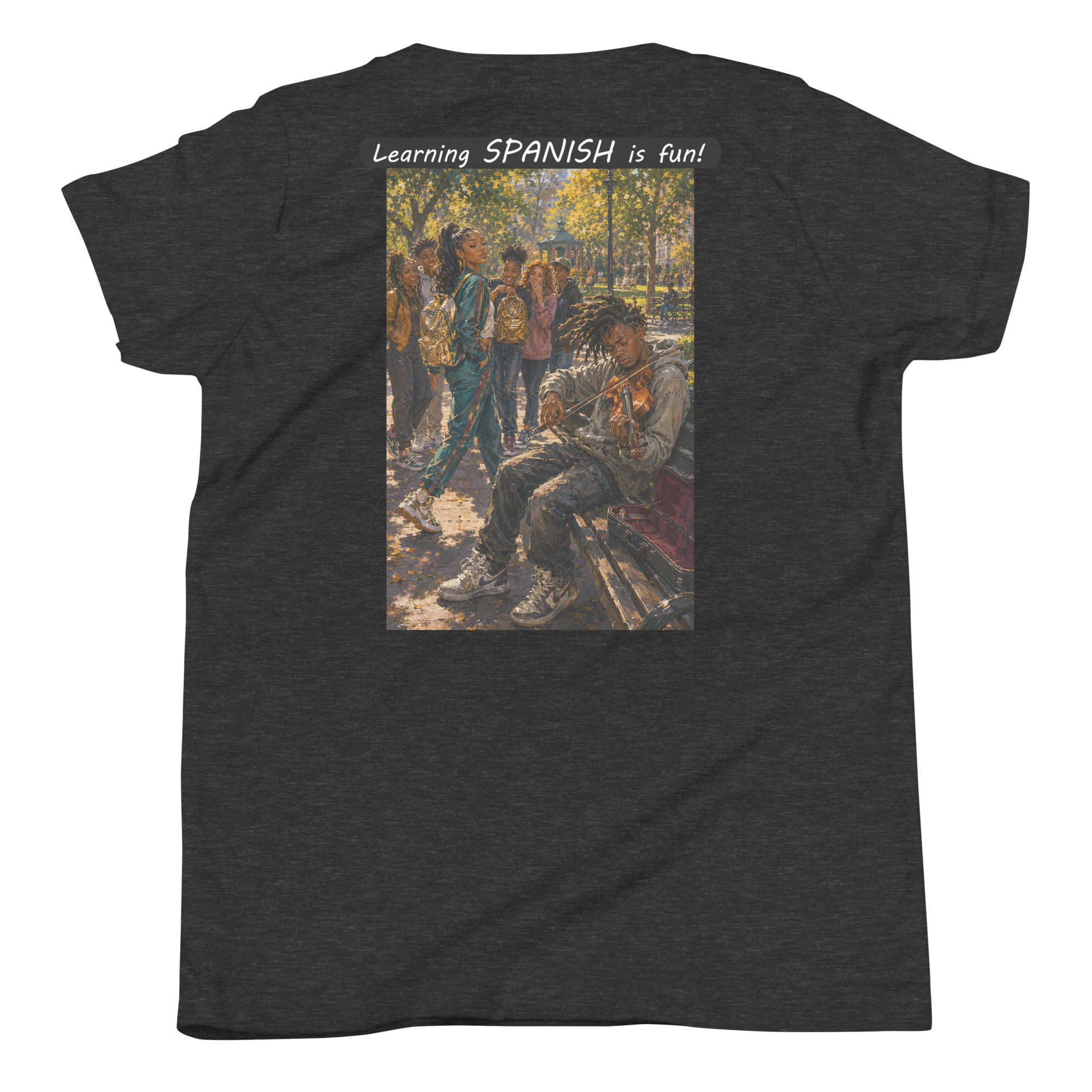 Youth Short Sleeve T-Shirt - Learning SPANISH is fun! - The Spotlight - Image 17