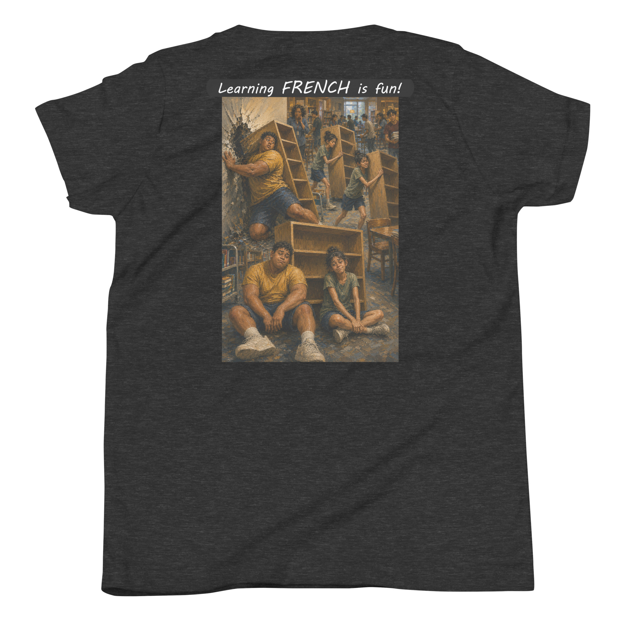 Youth Short Sleeve T-Shirt - Learning FRENCH is fun! - Fair Trade - Image 24