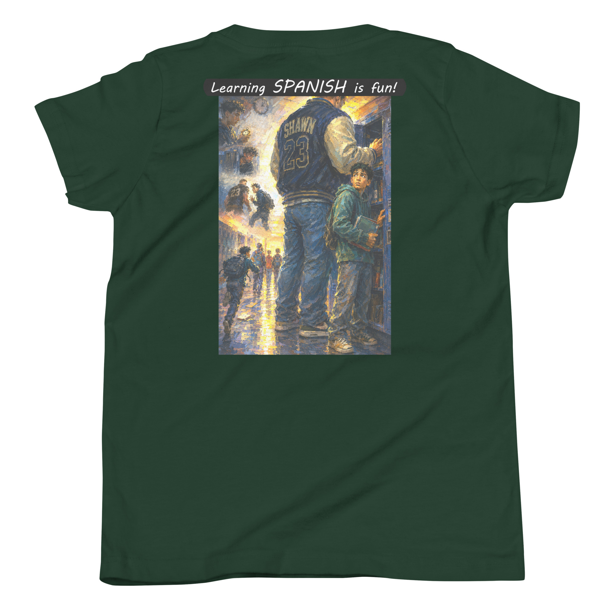 Youth Short Sleeve T-Shirt - Learning SPANISH is fun! - The School Locker - Image 19