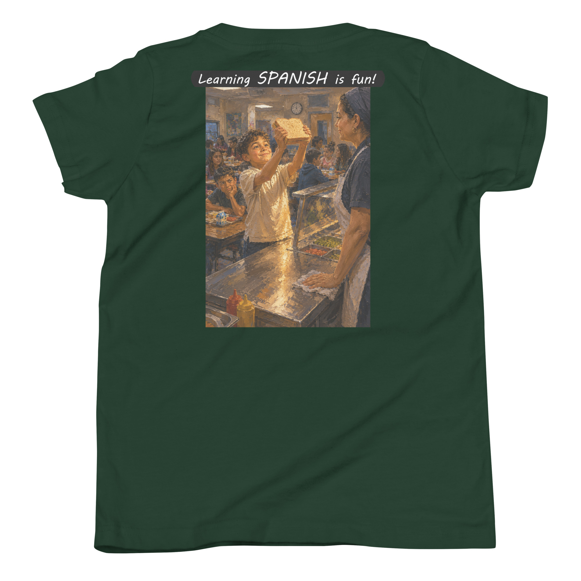 Youth Short Sleeve T-Shirt - Learning SPANISH is fun! - Crusty Roof Tiles - Image 24