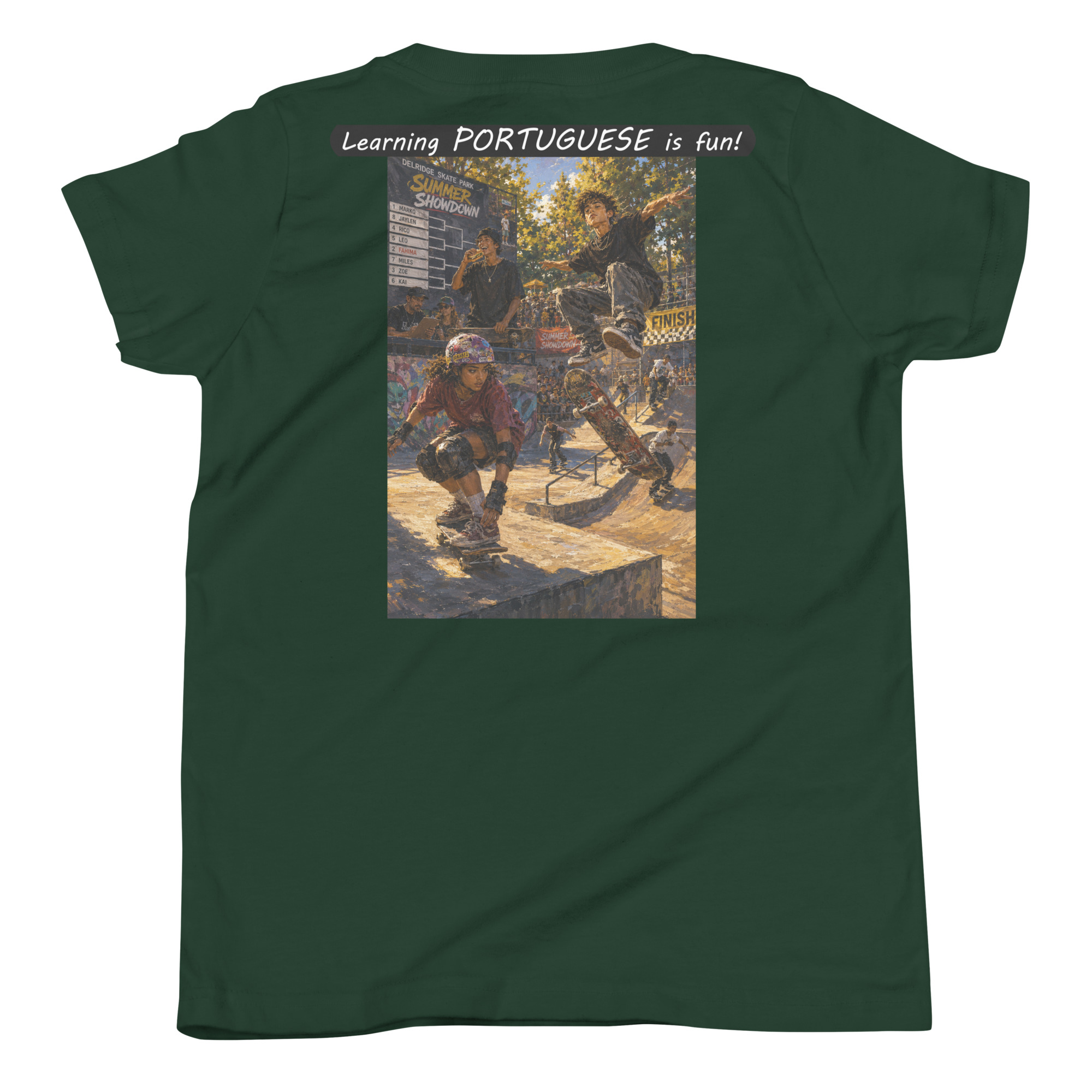 Youth Short Sleeve T-Shirt - Learning PORTUGUESE is fun! - The Summer Showdown - Image 22