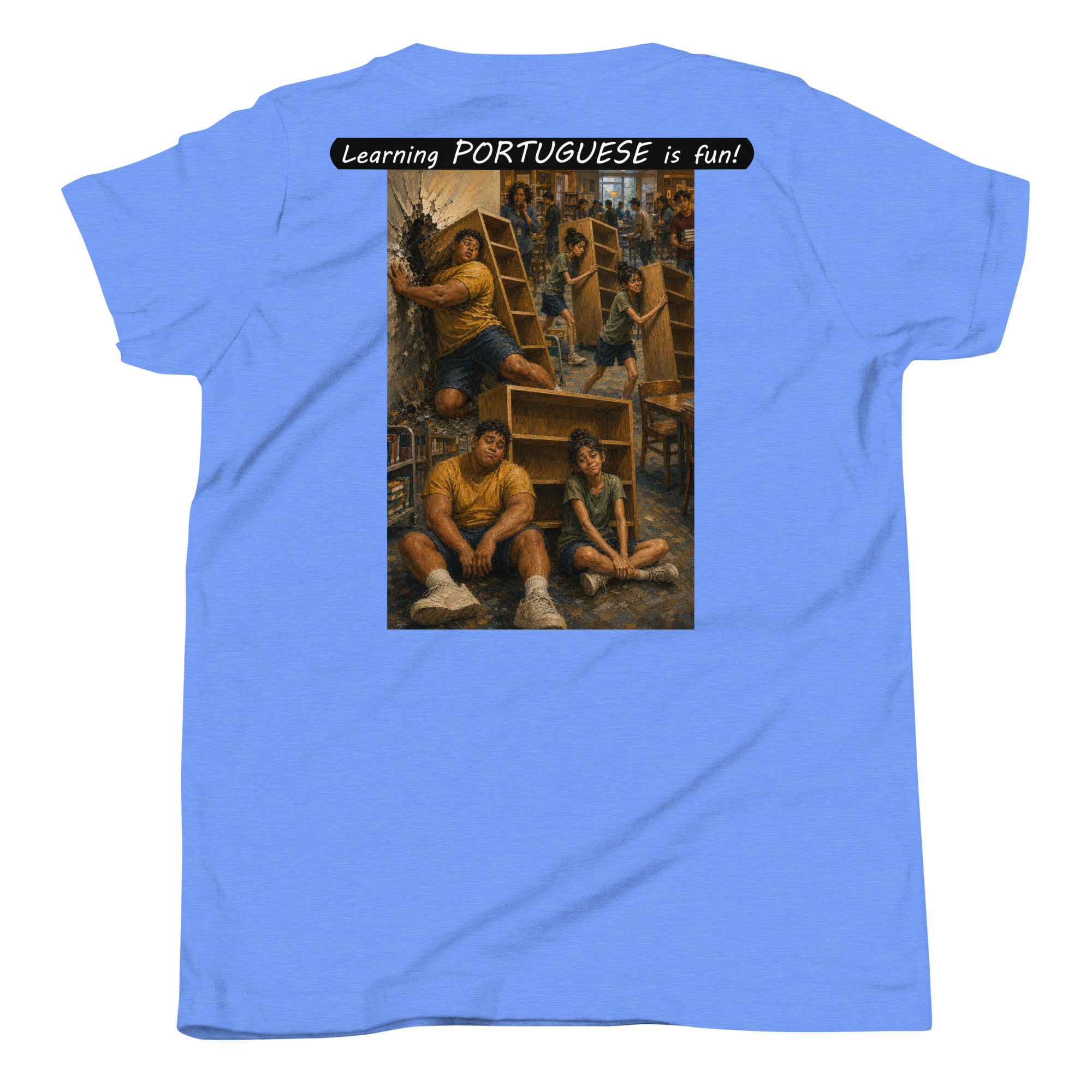 Youth Short Sleeve T-Shirt - Learning PORTUGUESE is fun! - Fair Trade - Image 3