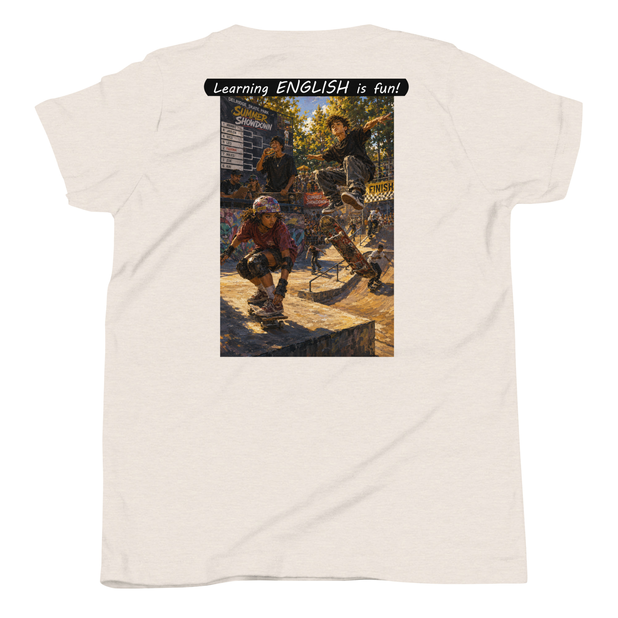 Youth Short Sleeve T-Shirt - Learning ENGLISH is fun! - The Summer Showdown - Image 26