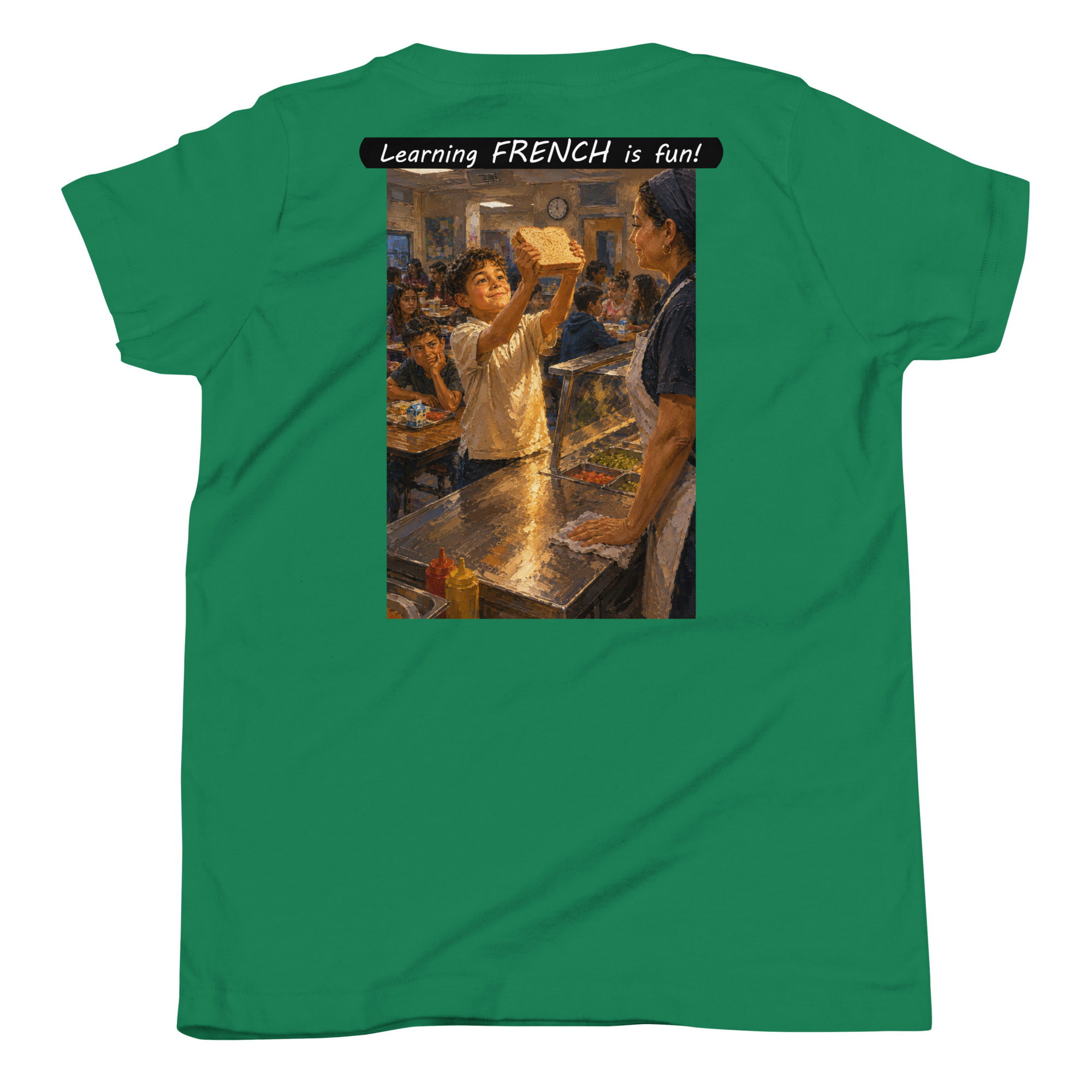 Youth Short Sleeve T-Shirt - Learning FRENCH is fun! - Crusty Roof Tiles - Image 13