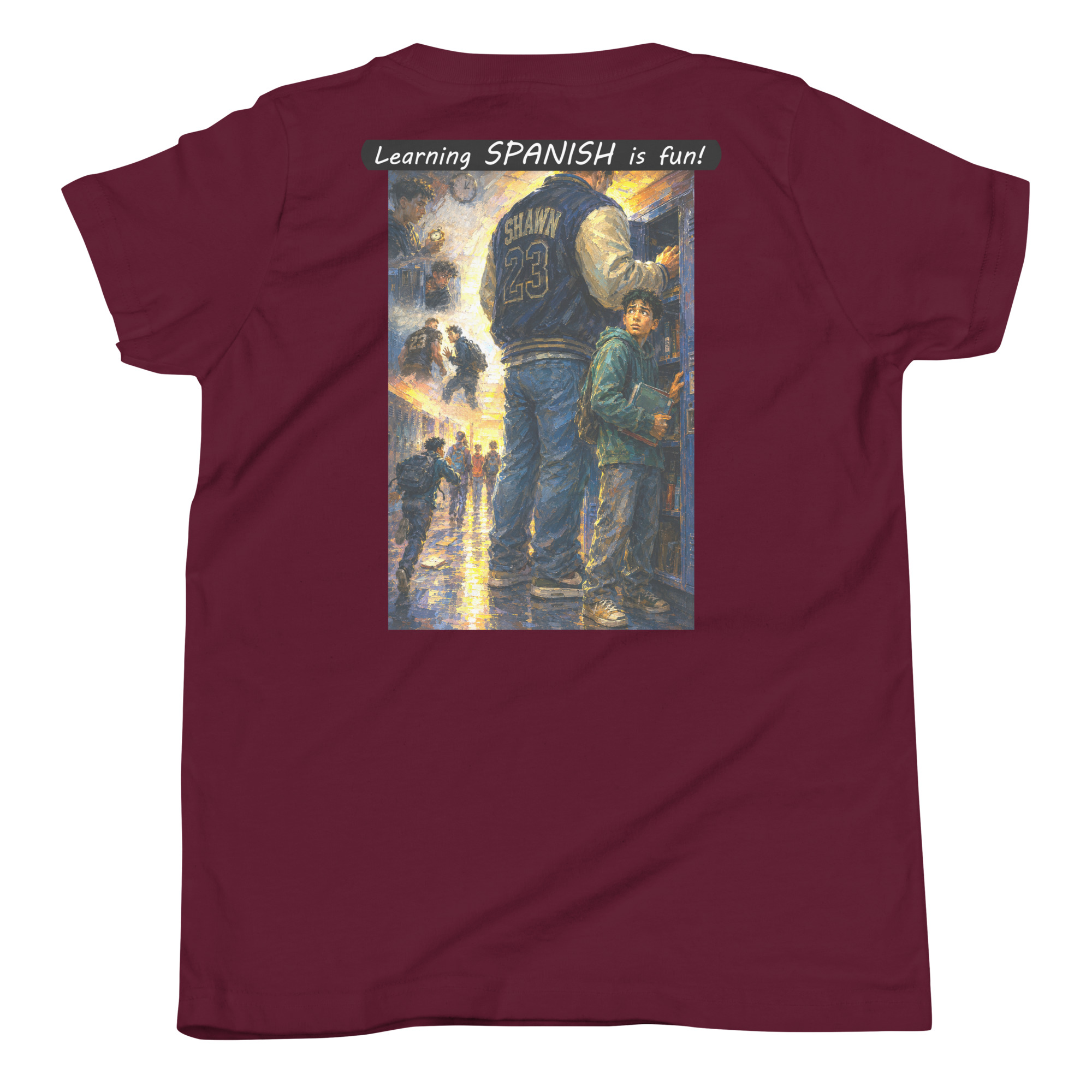 Youth Short Sleeve T-Shirt - Learning SPANISH is fun! - The School Locker - Image 11