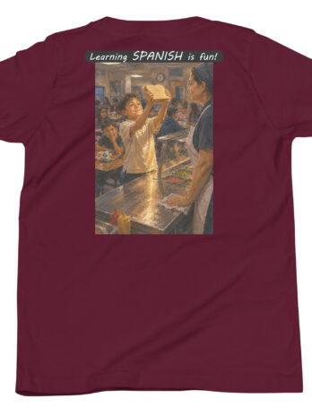 Youth Short Sleeve T-Shirt – Learning SPANISH is fun! – Crusty Roof Tiles