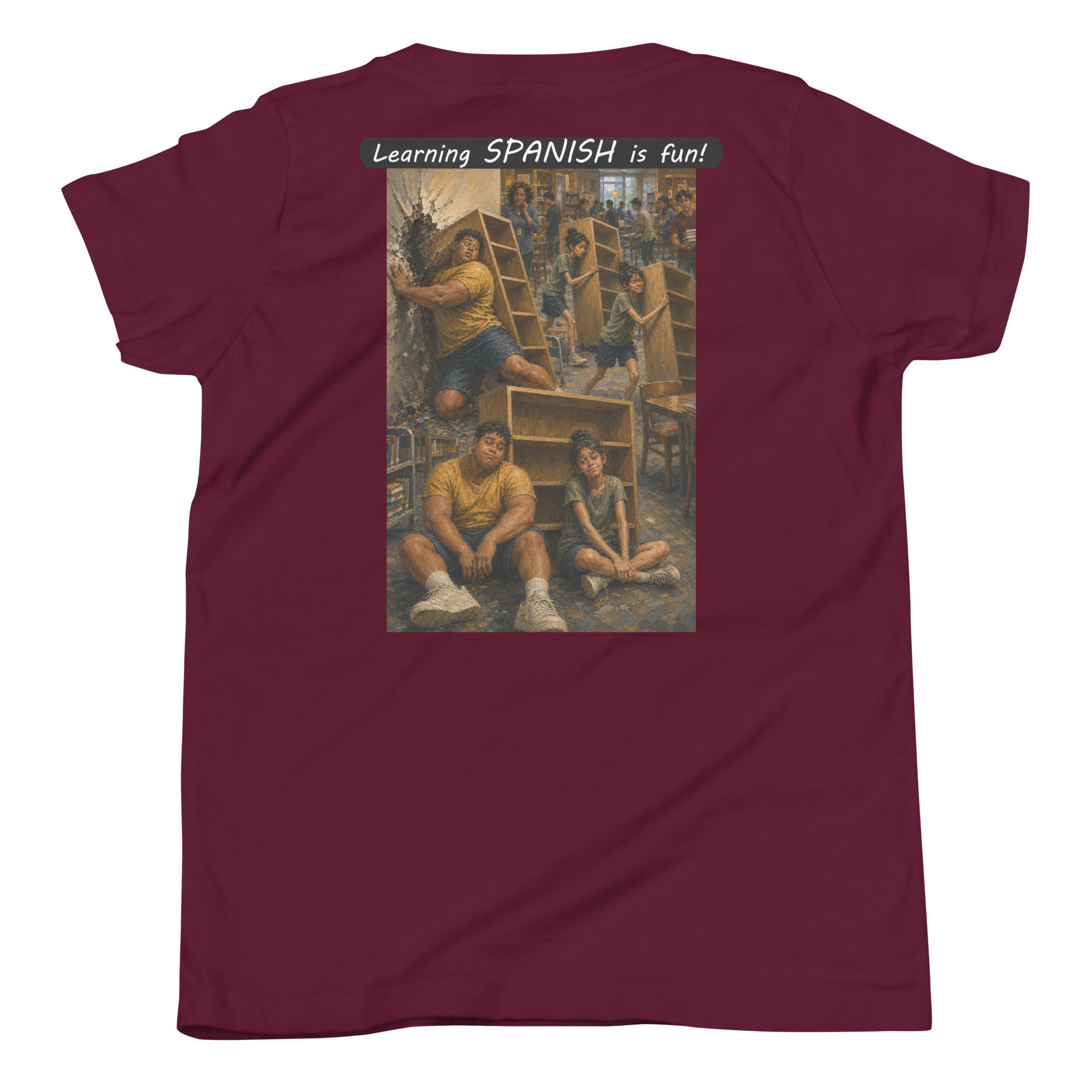 Youth Short Sleeve T-Shirt - Learning SPANISH is fun! - Fair Trade - Image 6