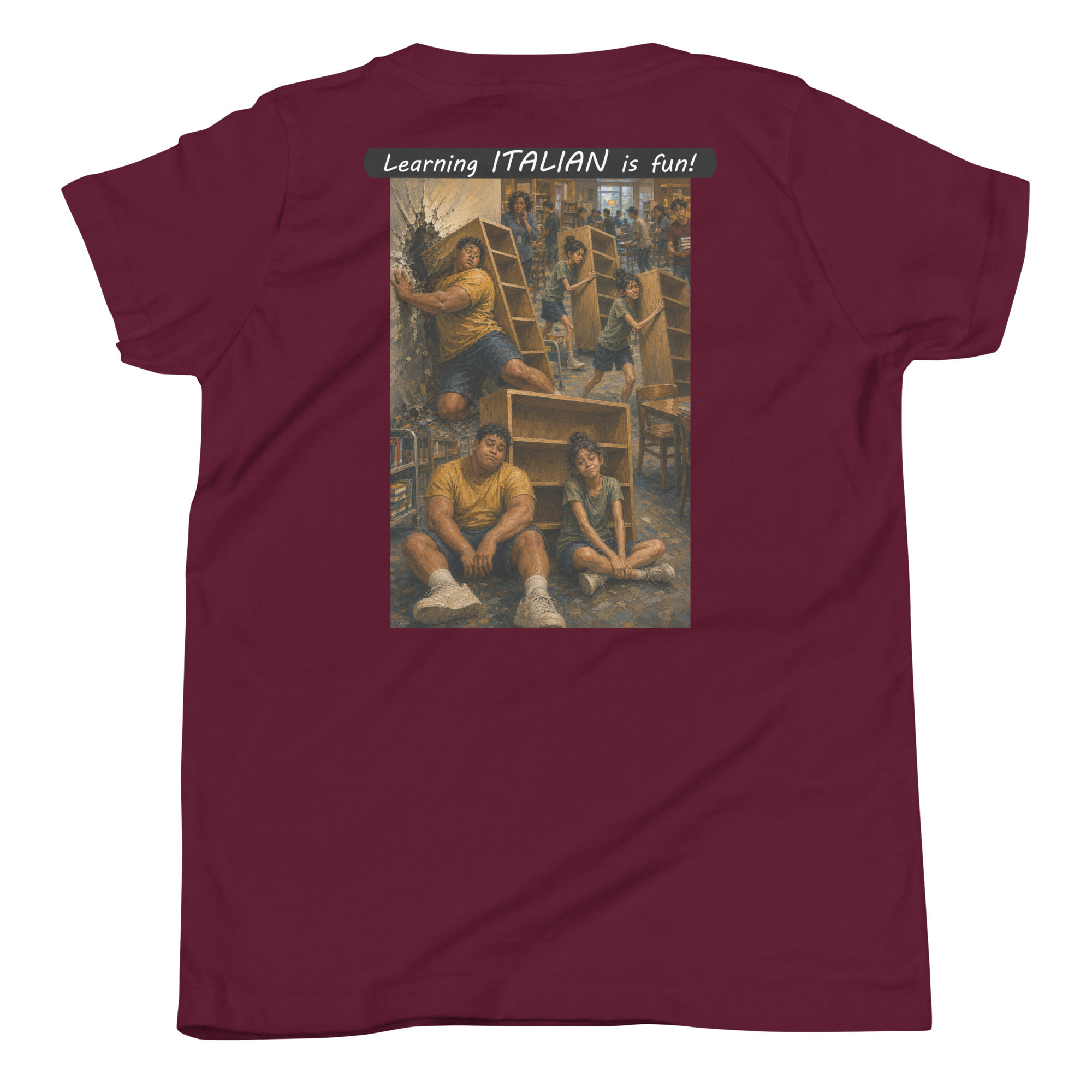 Youth Short Sleeve T-Shirt - Learning ITALIAN is fun! - Fair Trade - Image 6