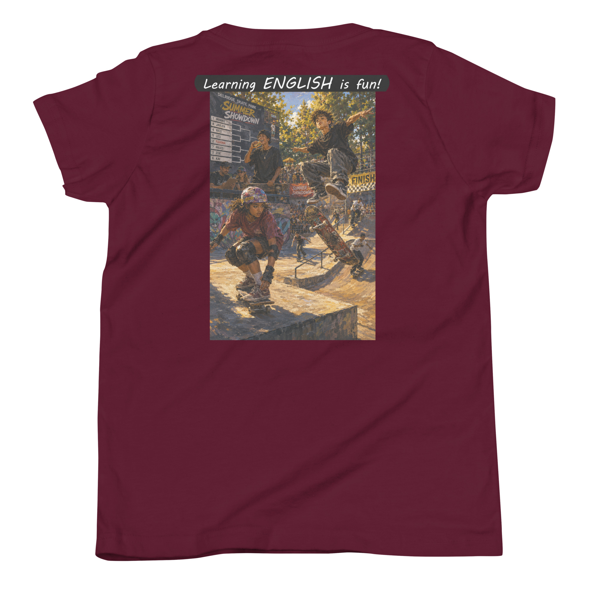 Youth Short Sleeve T-Shirt - Learning ENGLISH is fun! - The Summer Showdown - Image 11