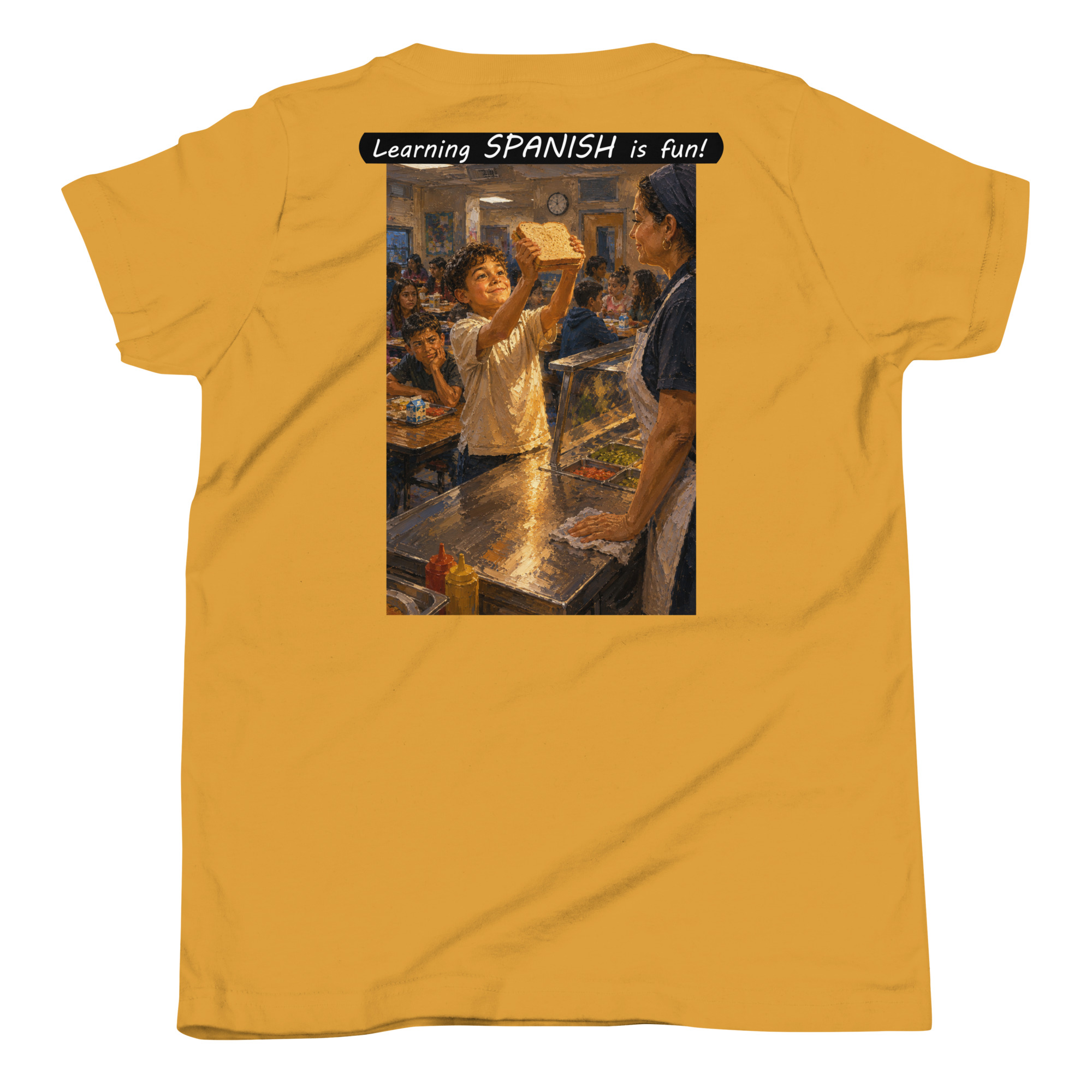 Youth Short Sleeve T-Shirt - Learning SPANISH is fun! - Crusty Roof Tiles - Image 7