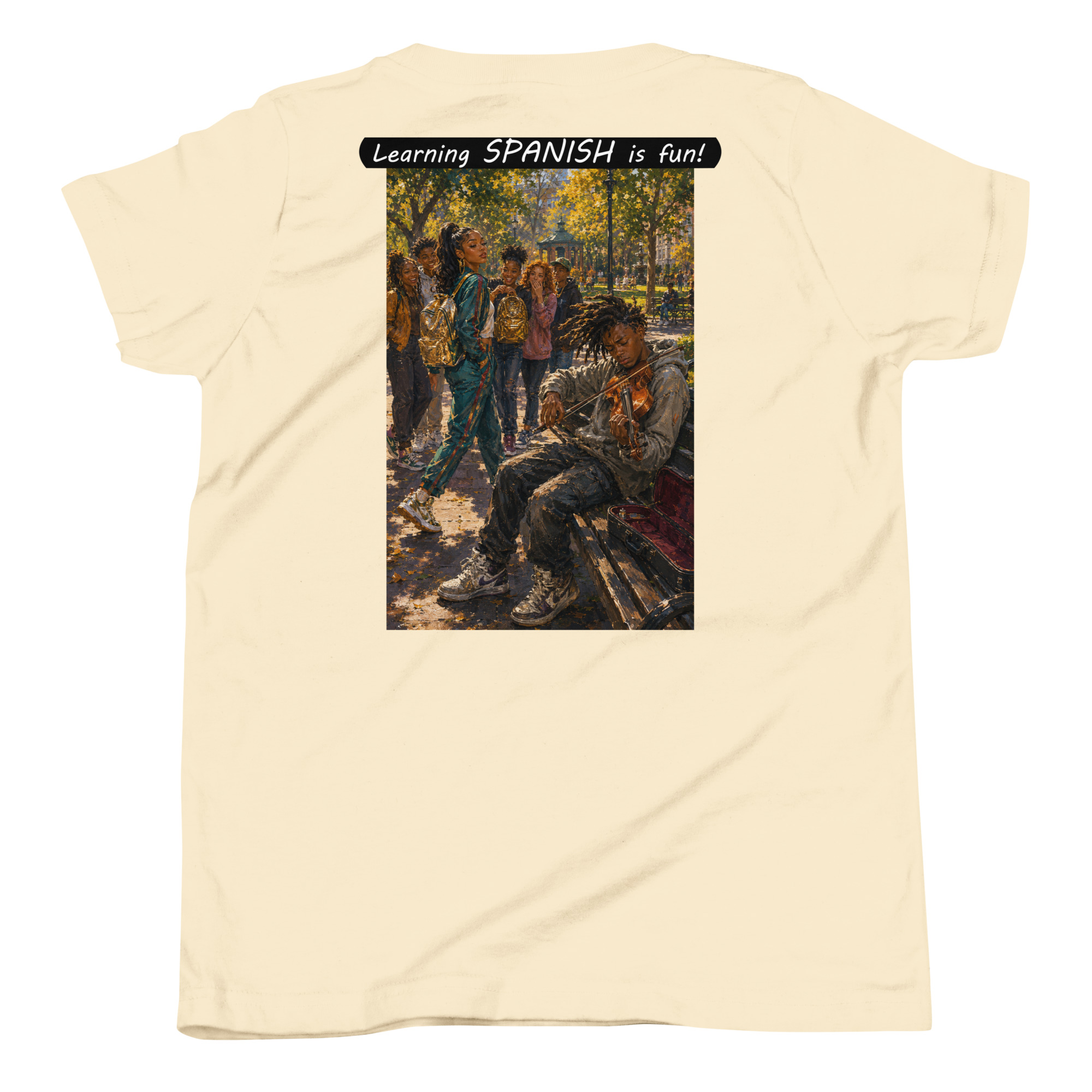 Youth Short Sleeve T-Shirt - Learning SPANISH is fun! - The Spotlight - Image 35