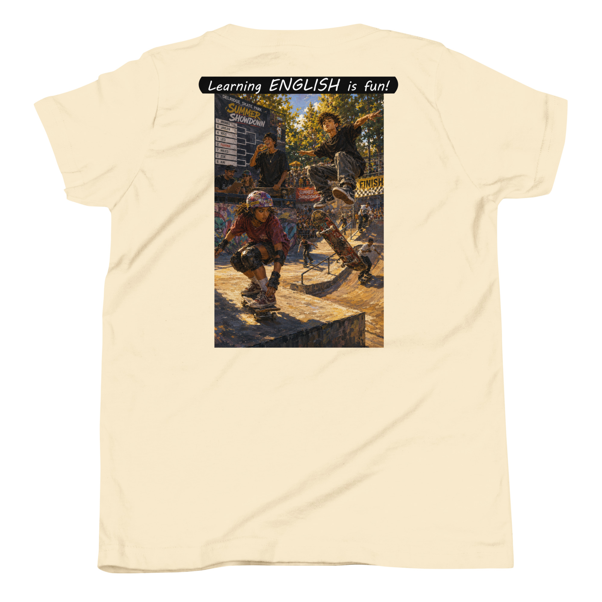 Youth Short Sleeve T-Shirt - Learning ENGLISH is fun! - The Summer Showdown - Image 34