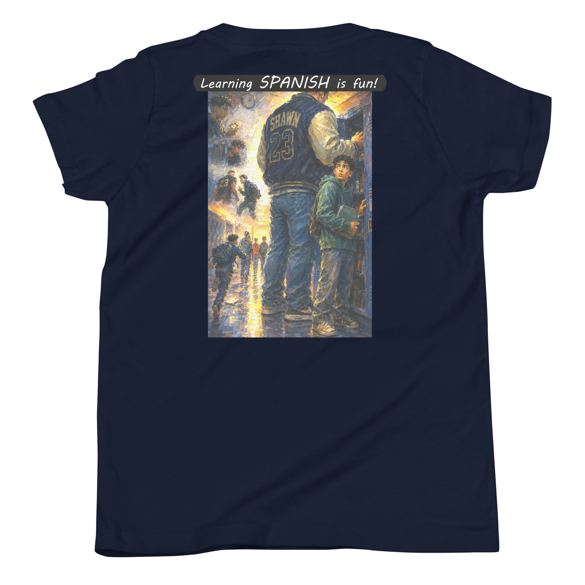 Youth Short Sleeve T-Shirt - Learning SPANISH is fun! - The School Locker - Image 35
