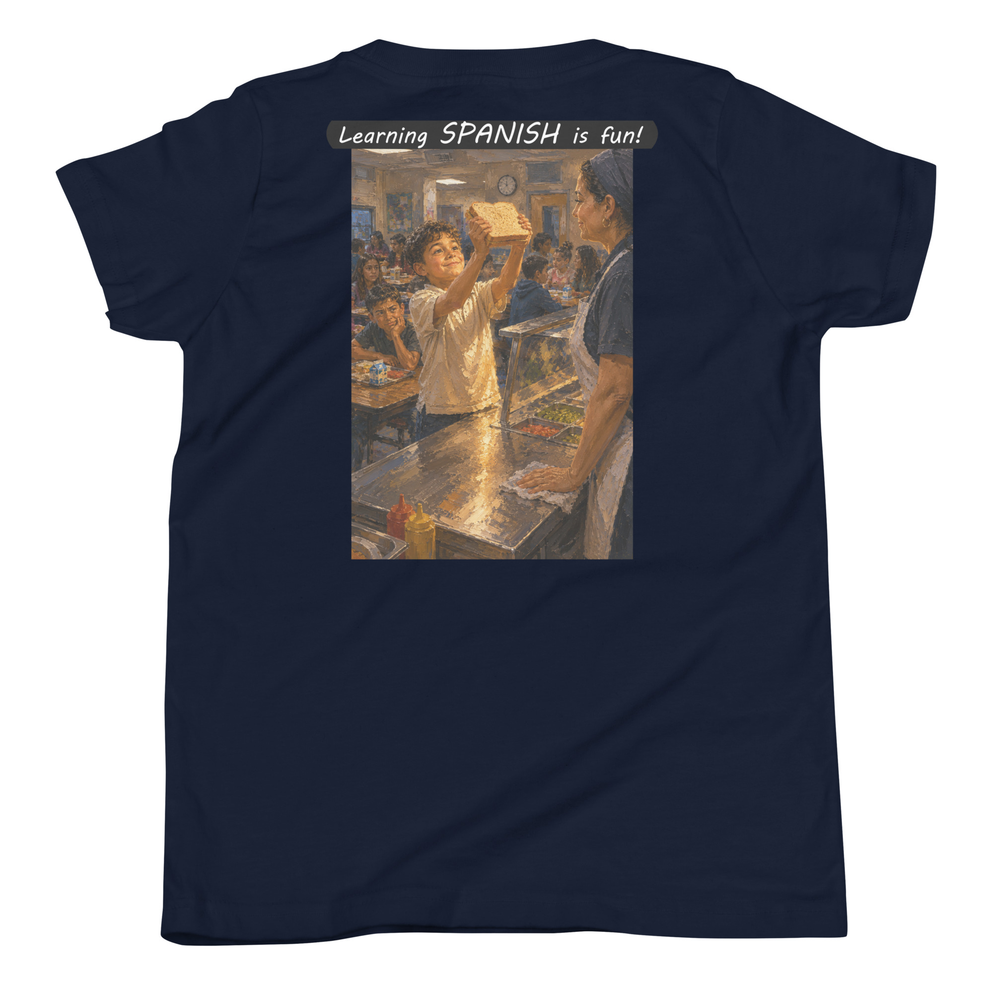Youth Short Sleeve T-Shirt - Learning SPANISH is fun! - Crusty Roof Tiles - Image 33