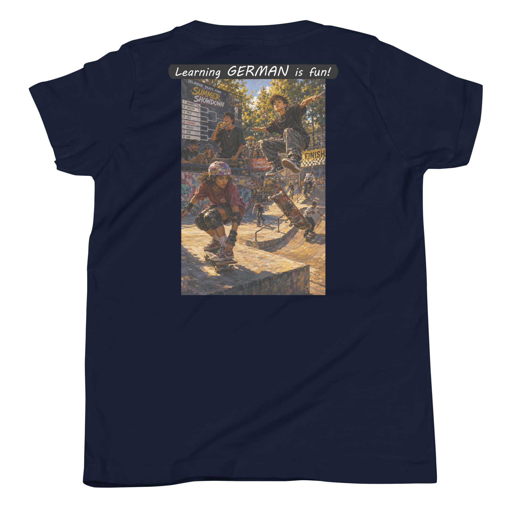 Youth Short Sleeve T-Shirt - Learning GERMAN is fun! - The Summer Showdown - Image 13