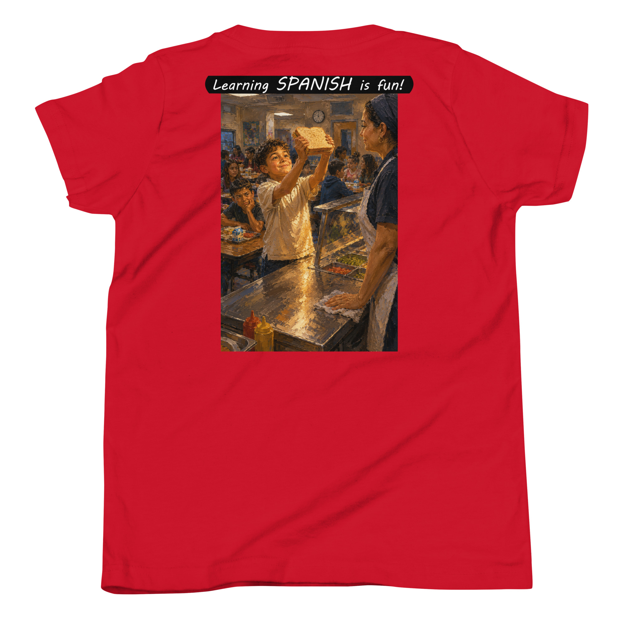 Youth Short Sleeve T-Shirt - Learning SPANISH is fun! - Crusty Roof Tiles - Image 9